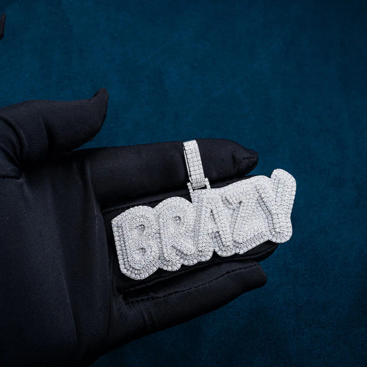 "BRAZY" Custom Moissanite Pendant 14K Gold - Image 3