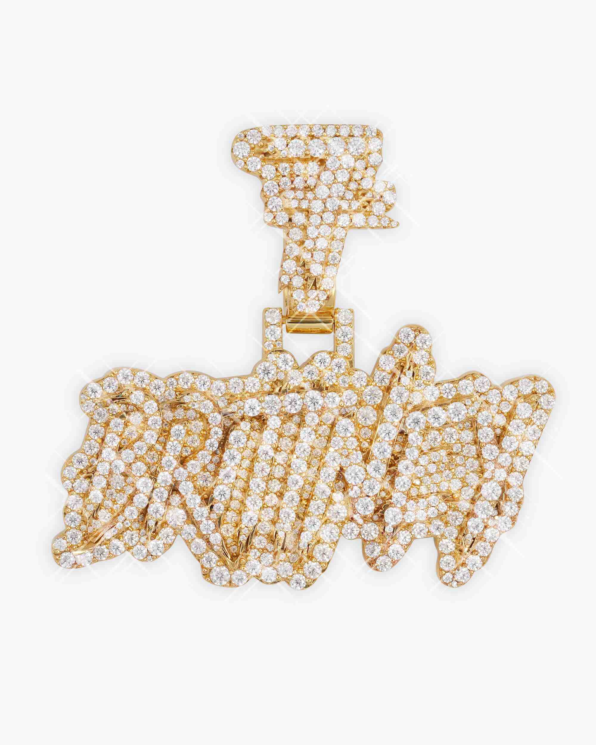 "BRITINEY" Moissanite Custom Name Pendant 14K Gold