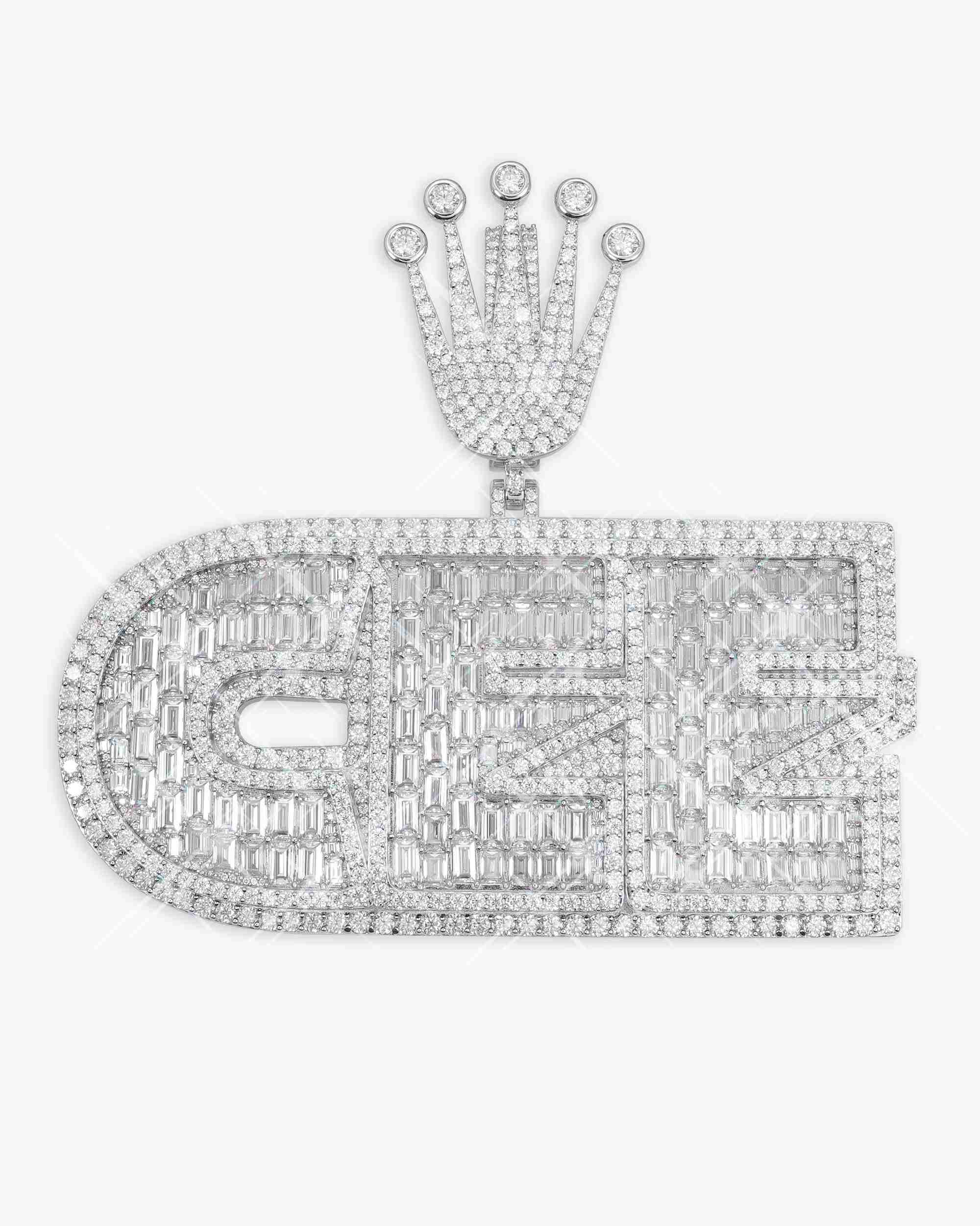 "CEE" Custom Moissanite Name Pendant 14K Gold