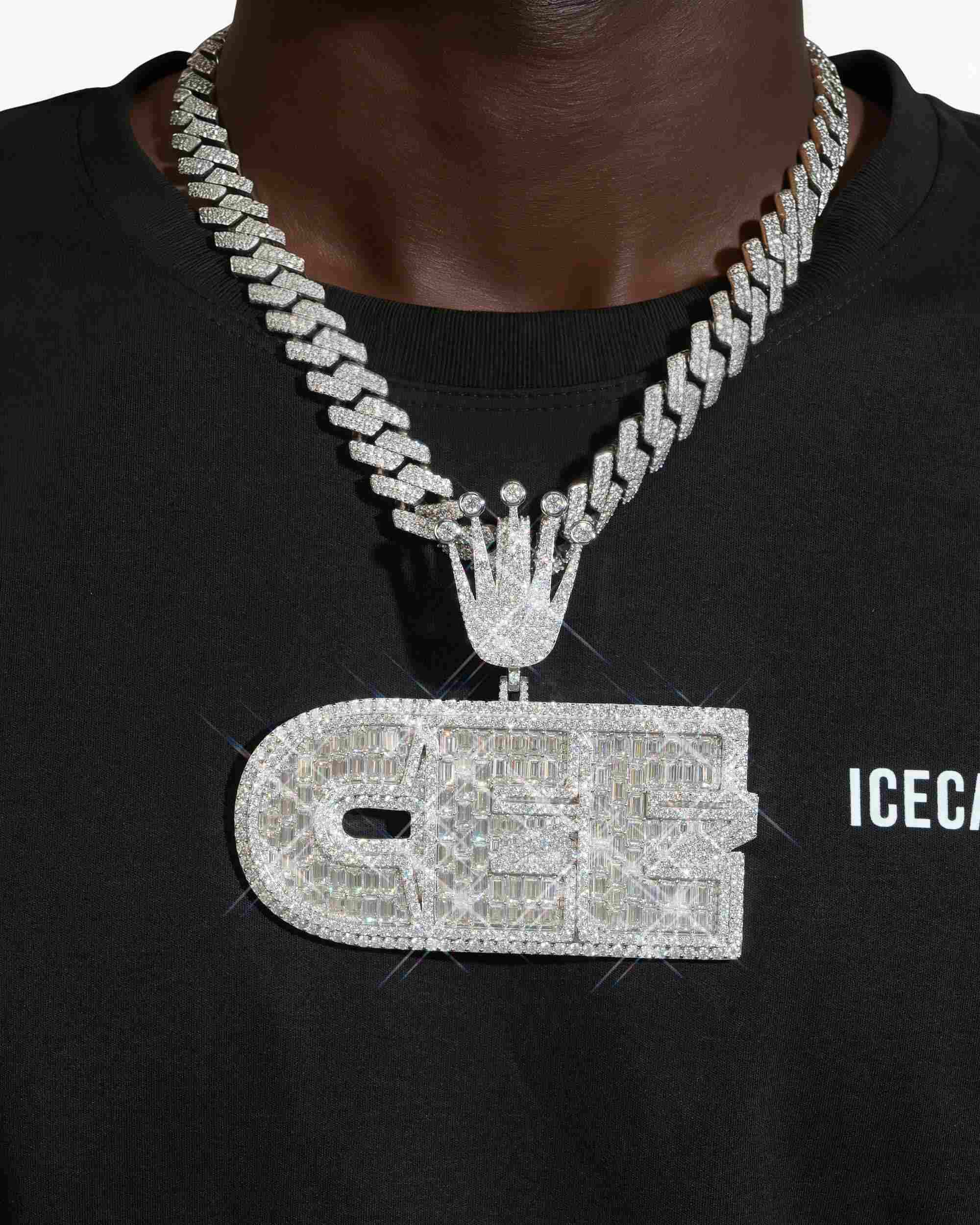 "CEE" Custom Moissanite Name Pendant 14K Gold - Image 2