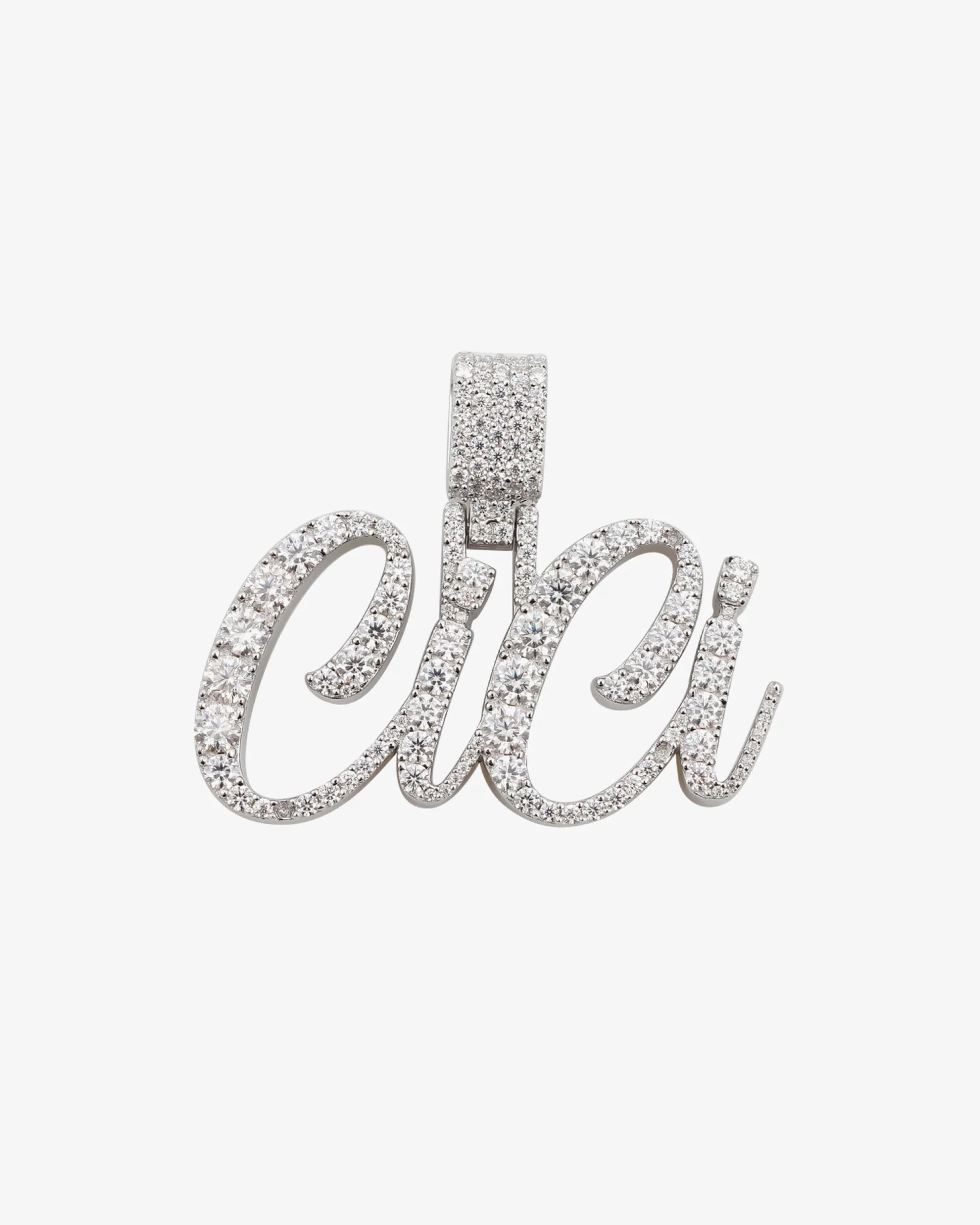 "CiCi" Custom Moissanite Name Pendant 14K Gold