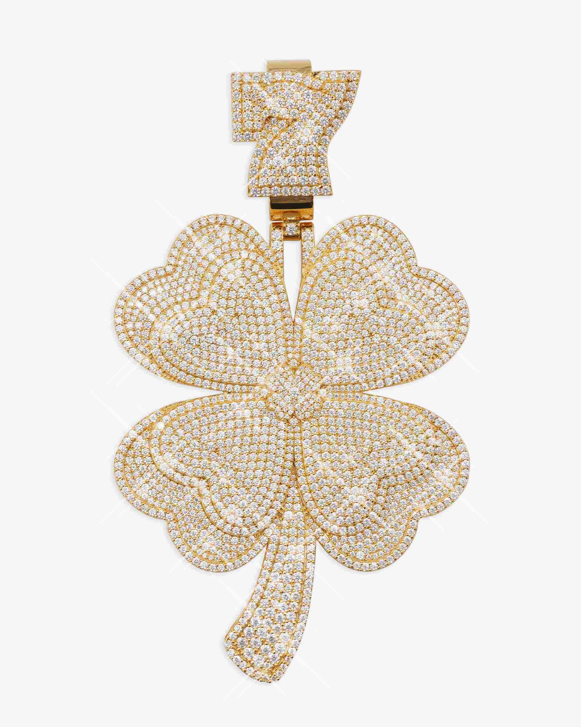 "CLOVER 7" Custom Pendant 14K Two Tone Gold