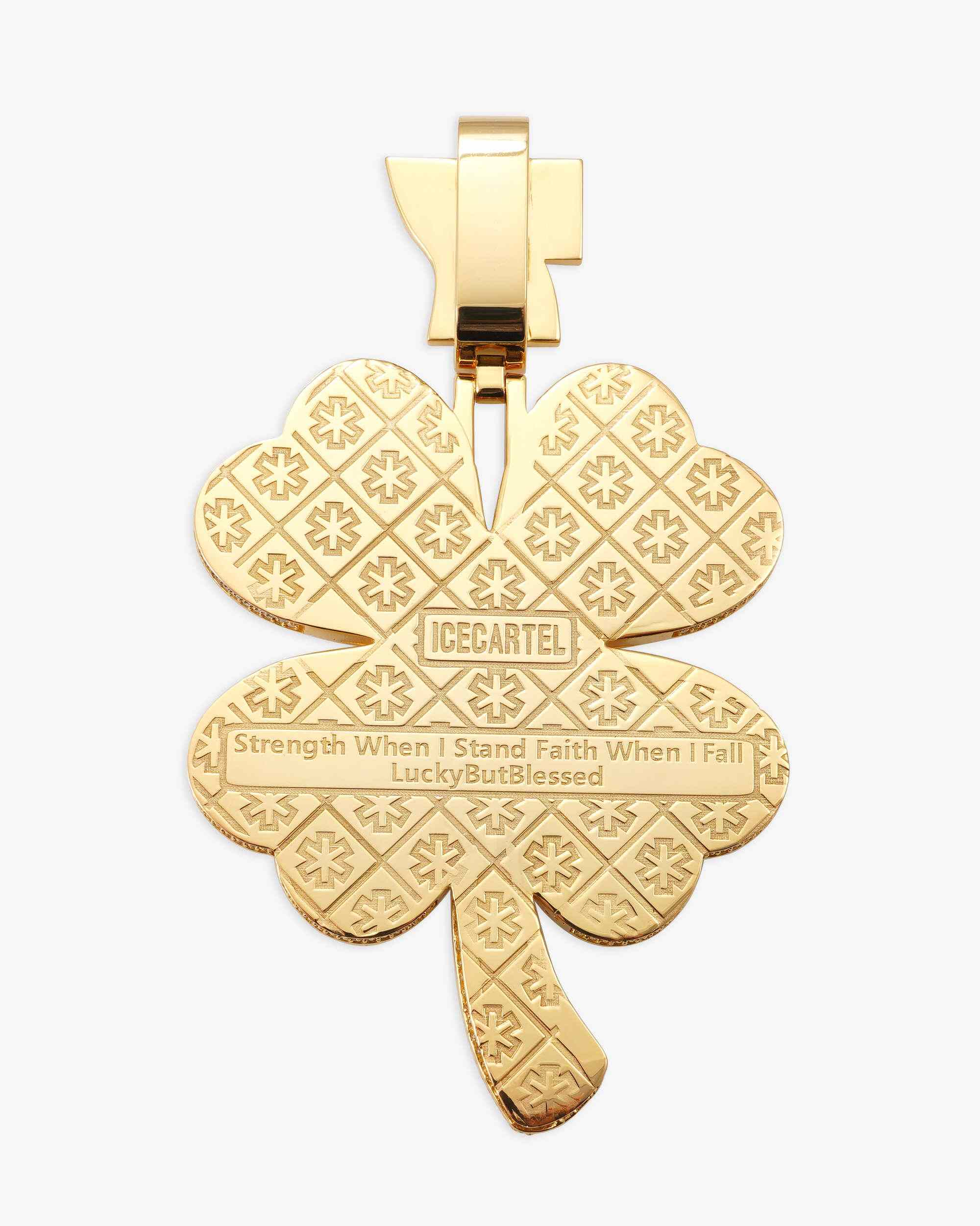 "CLOVER 7" Custom Pendant 14K Two Tone Gold - Image 3