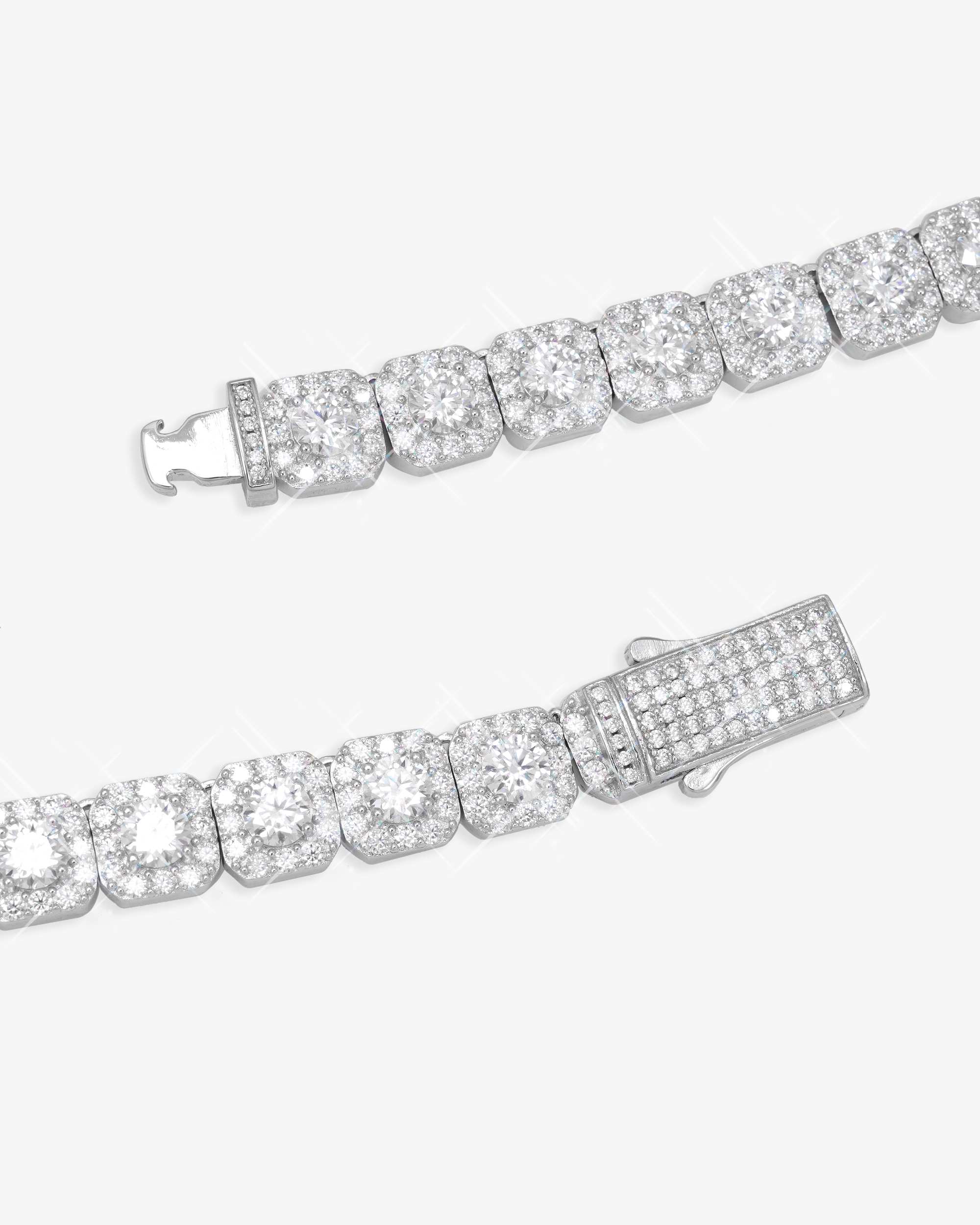 10MM Moissanite Clustered Tennis Chain 14K Gold - Image 4
