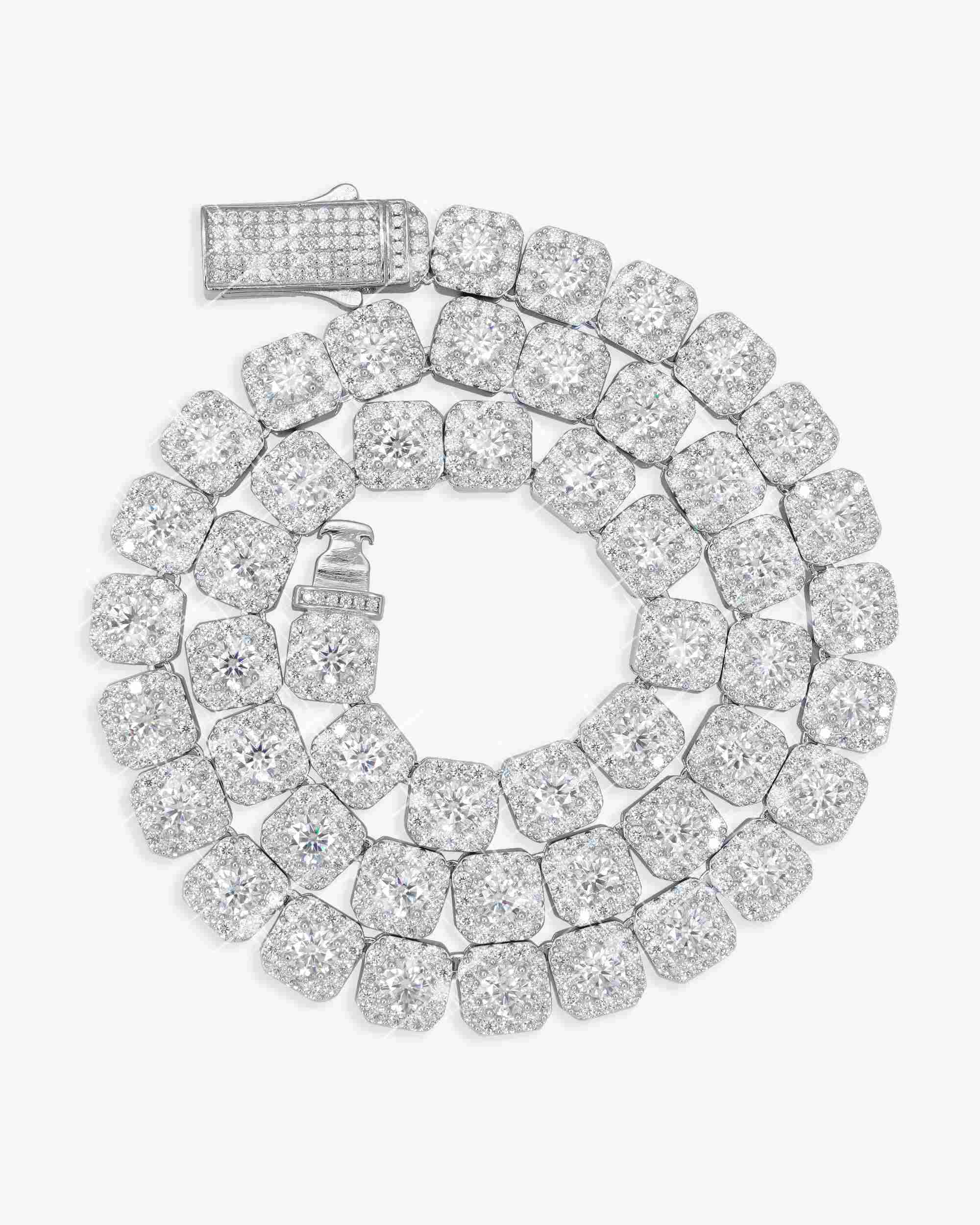 10MM Moissanite Clustered Tennis Chain 14K Gold - Image 5