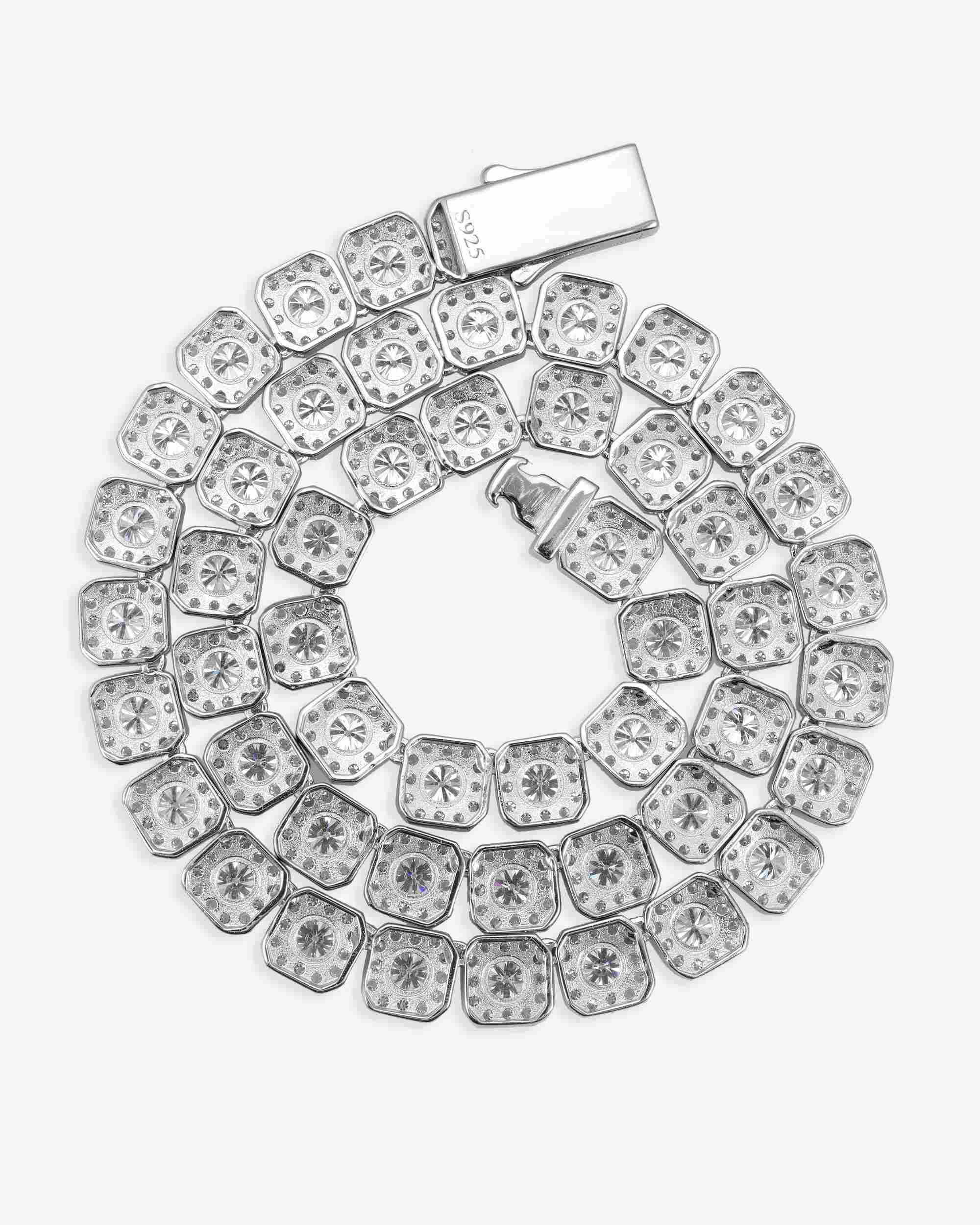 10MM Moissanite Clustered Tennis Chain 14K Gold - Image 6
