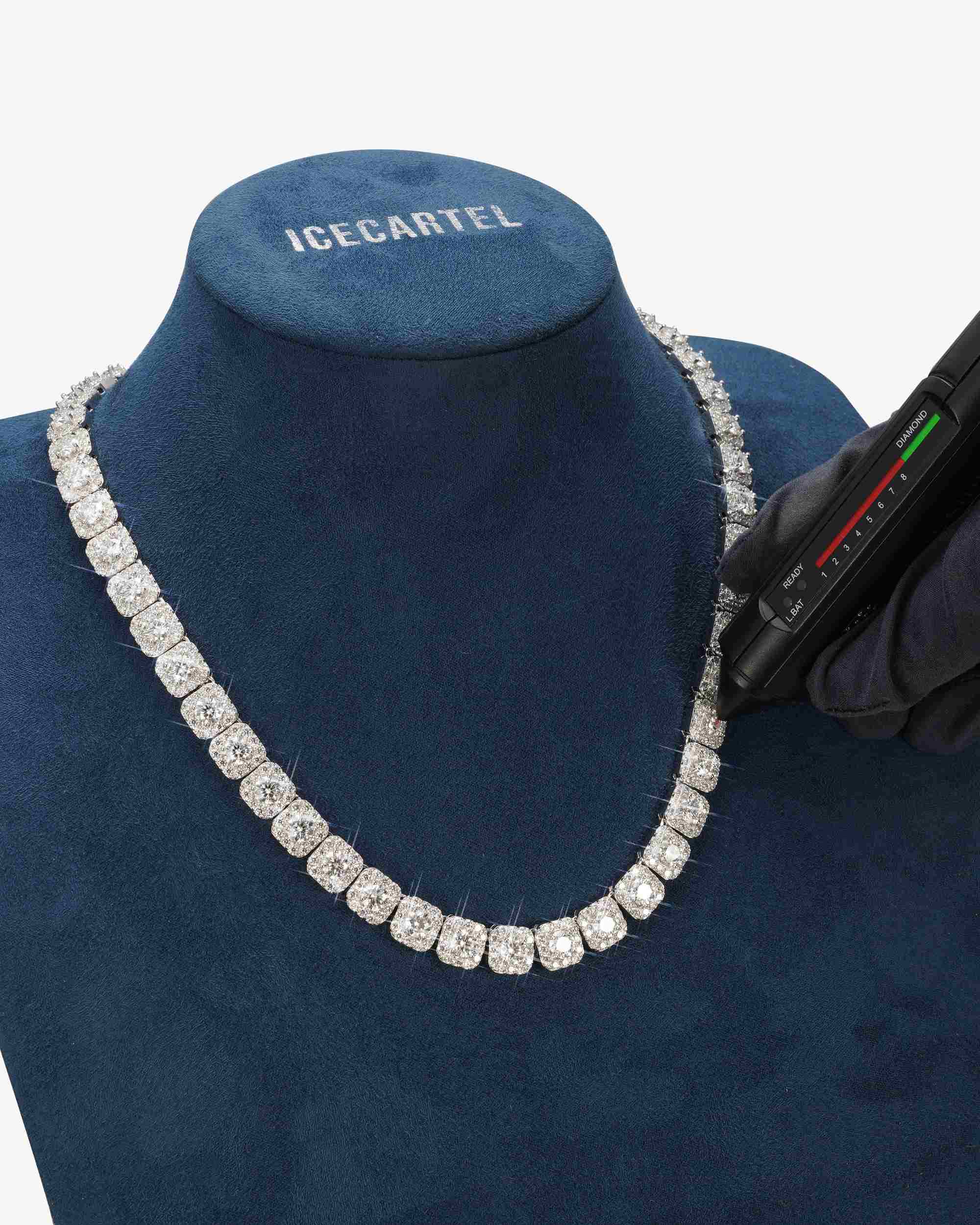 10MM Moissanite Clustered Tennis Chain 14K Gold - Image 7