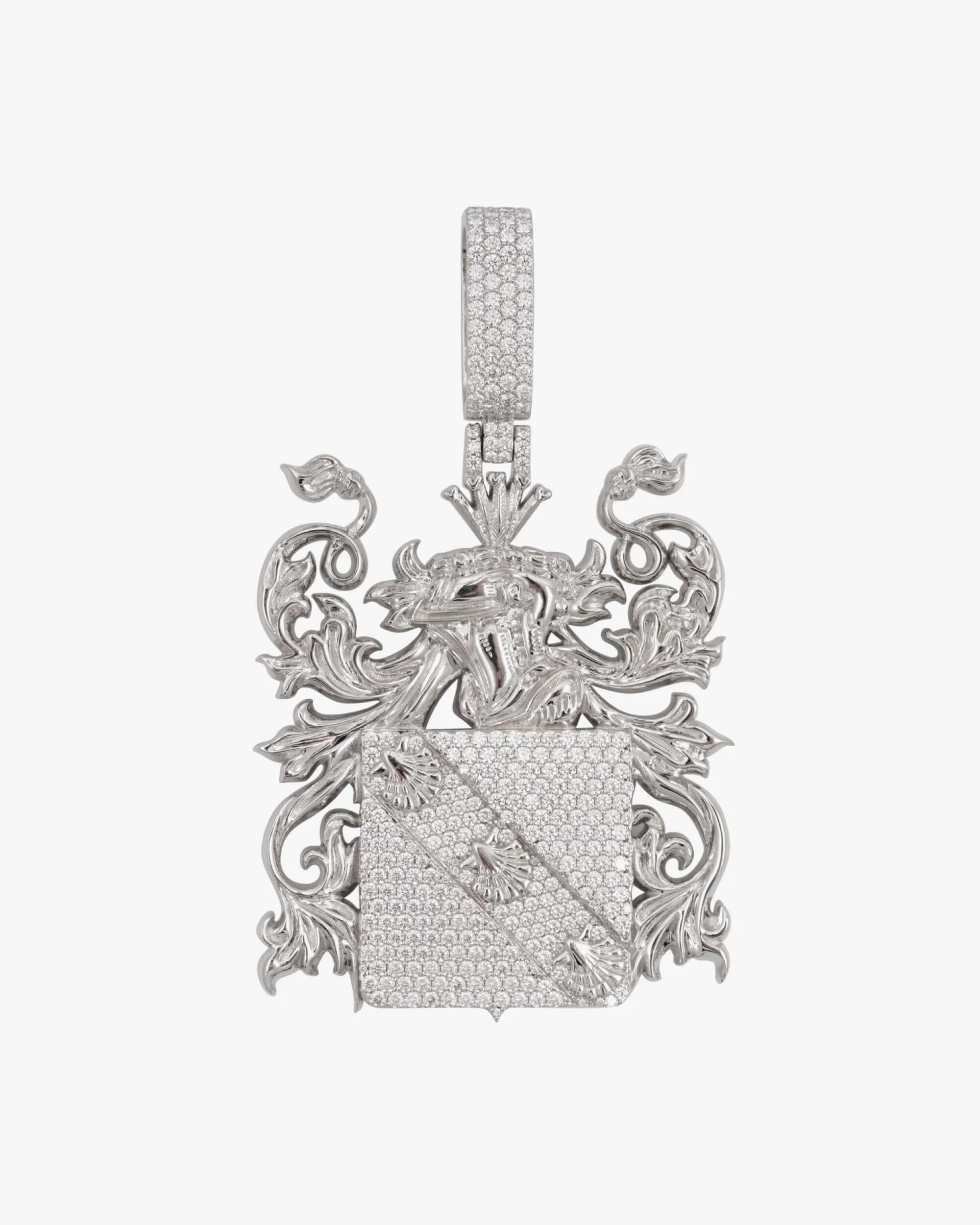 "Coat of Arms" Custom Logo Moissanite Pendant 14K Gold