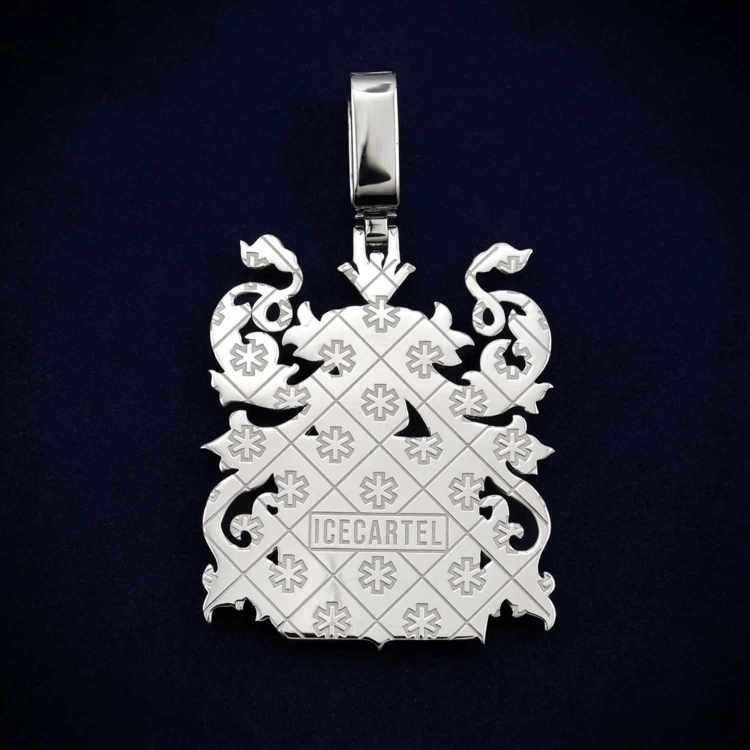 "Coat of Arms" Custom Logo Moissanite Pendant 14K Gold - Image 3