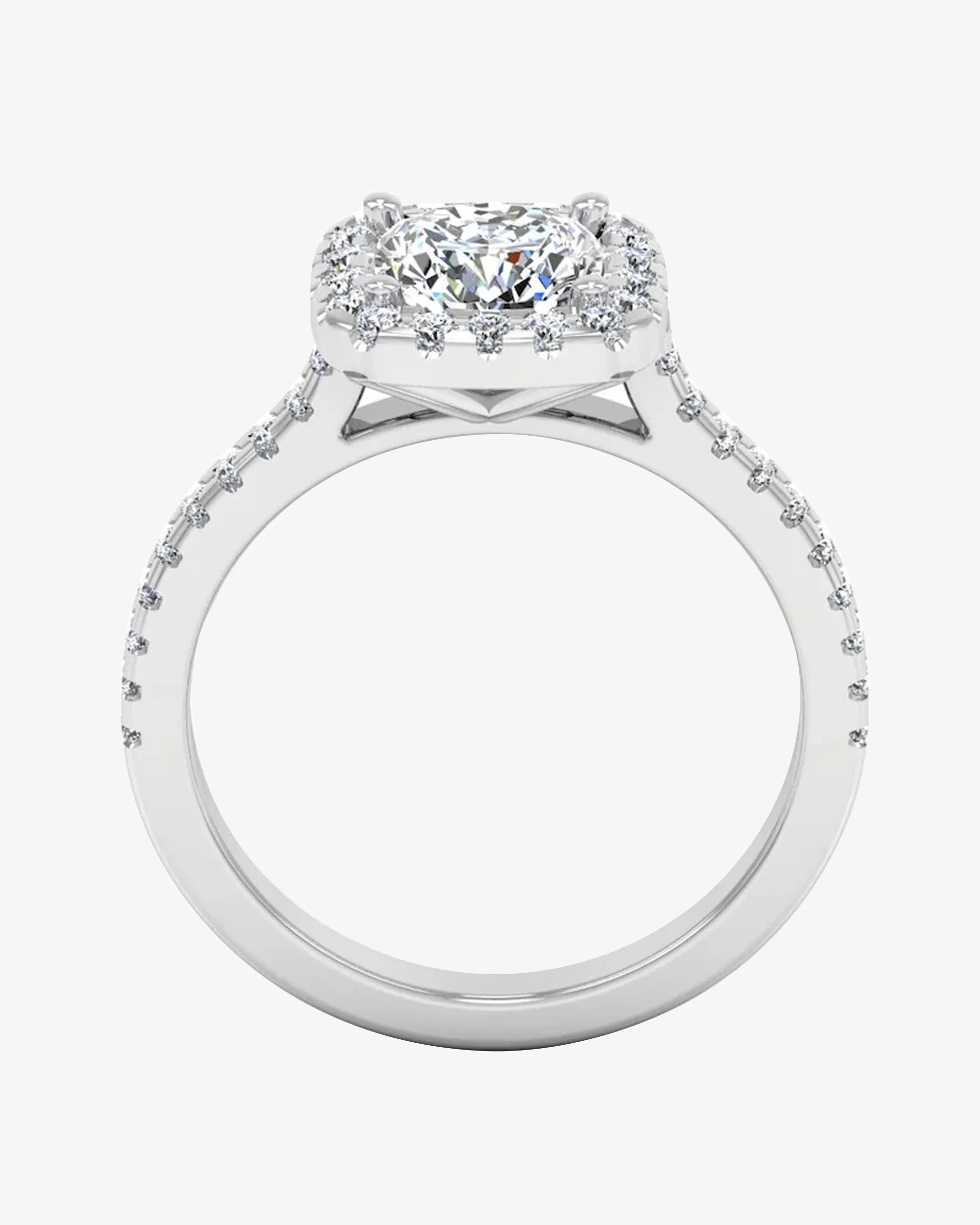Cushion Halo Moissanite Engagement Ring - Image 6