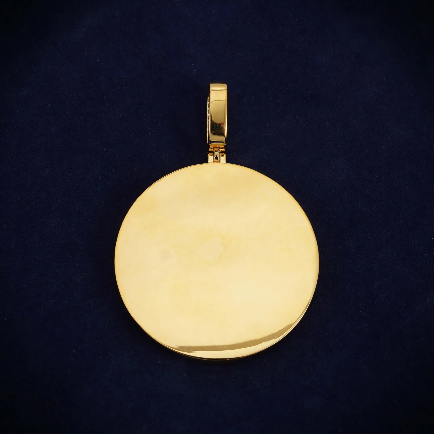 Custom "B" Moissanite Circle Pendant 14K Gold - Image 3