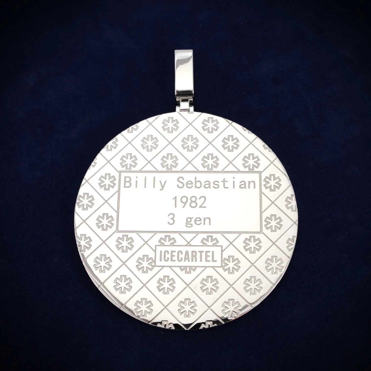 Custom "₿$" Moissanite Circle Pendant 14K Gold - Image 3