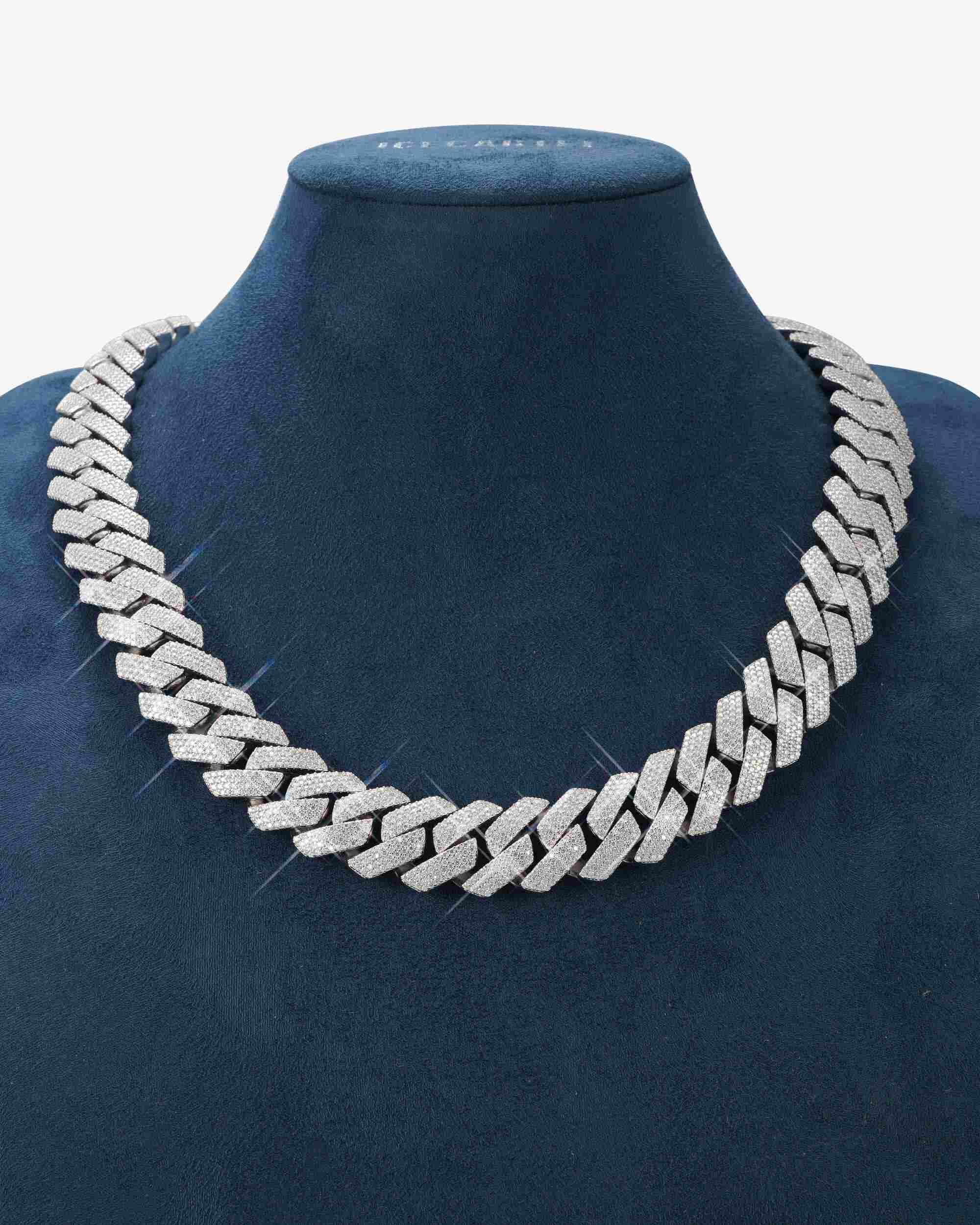 Custom Clasp 4 Row 20MM Moissanite Cuban Link Chain 14K Gold - Image 3