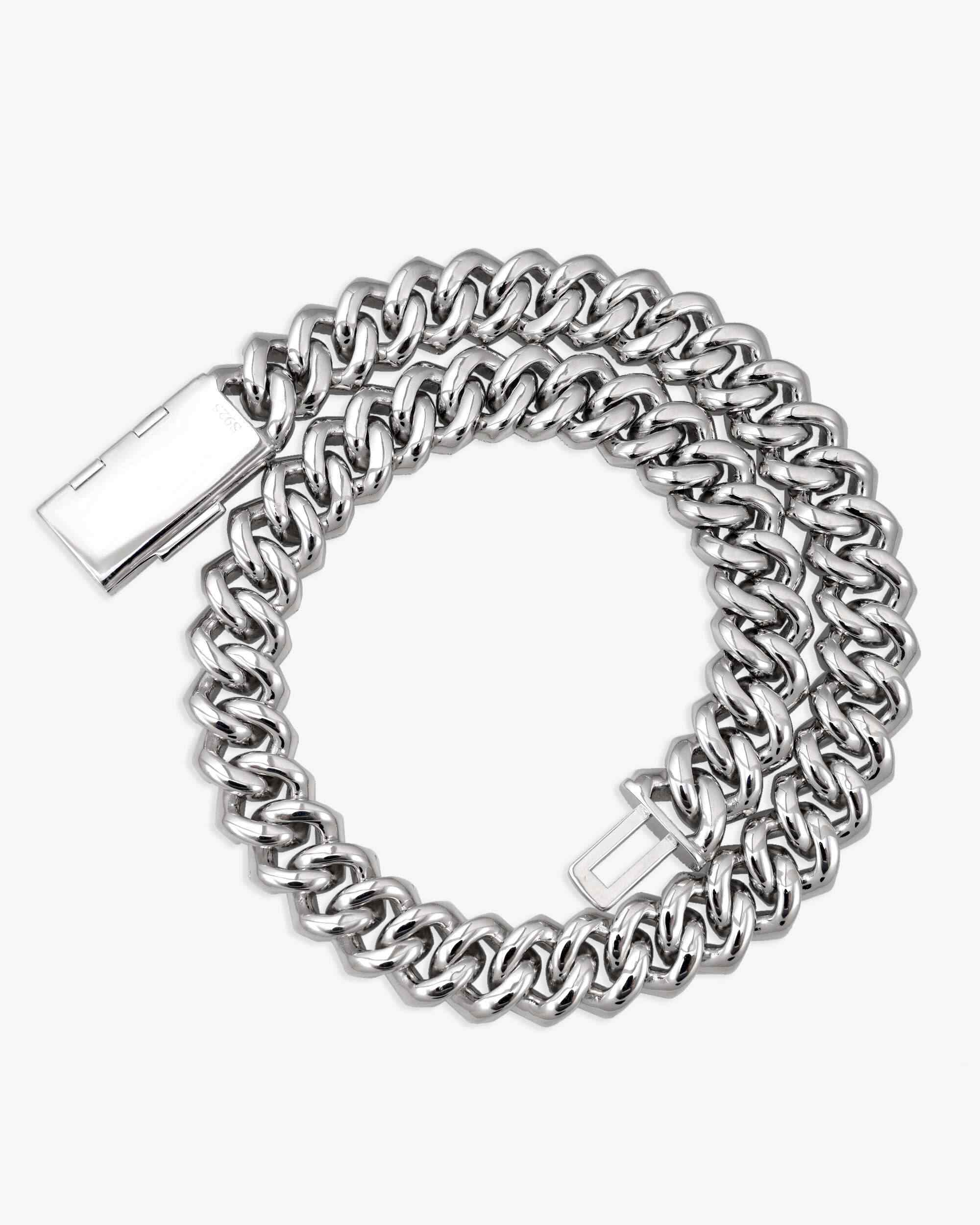 Custom Clasp 4 Row 20MM Moissanite Cuban Link Chain 14K Gold - Image 6