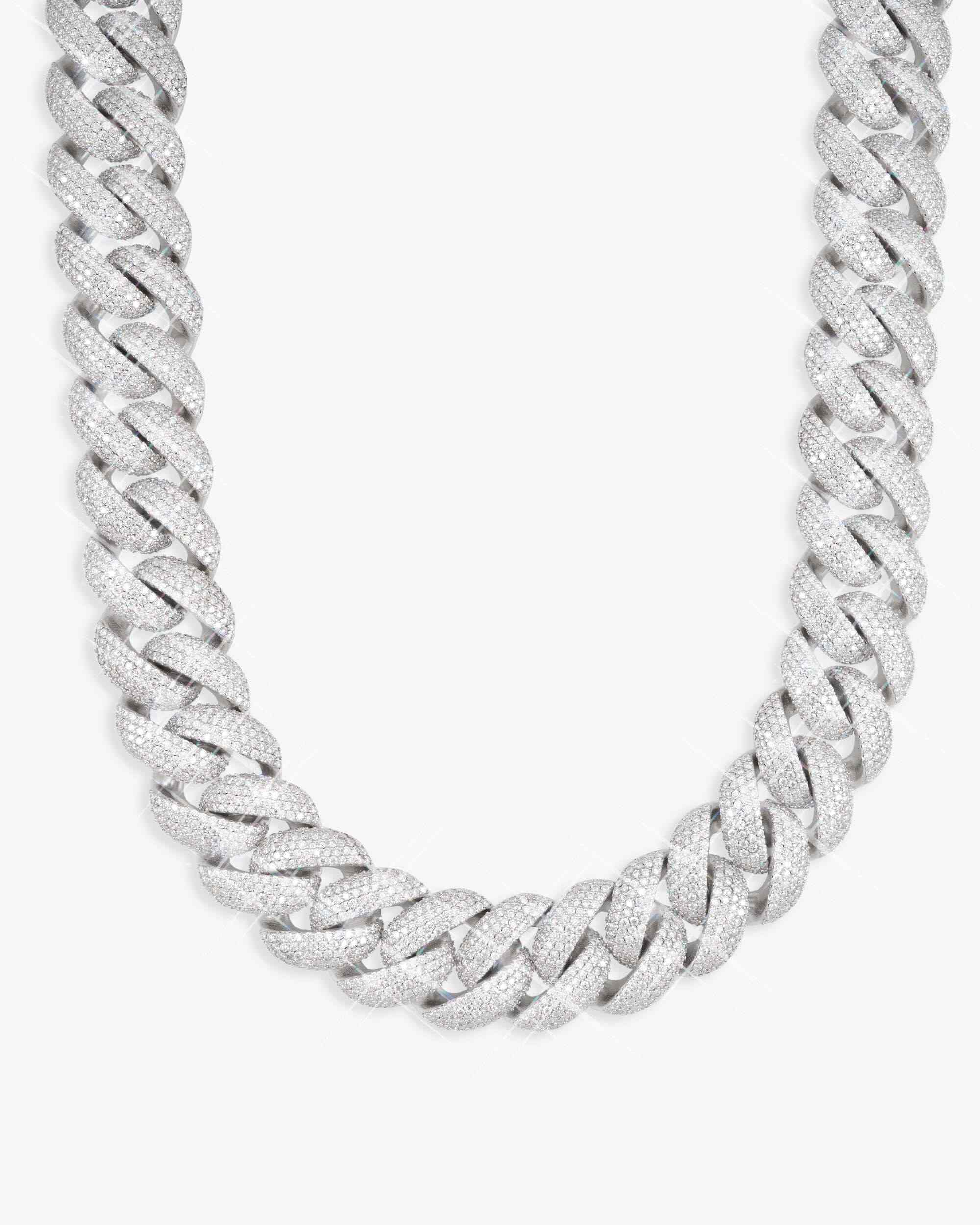 CUSTOM CLASP 22MM Moissanite 5 Row Miami Cuban Link Chain 14K Gold