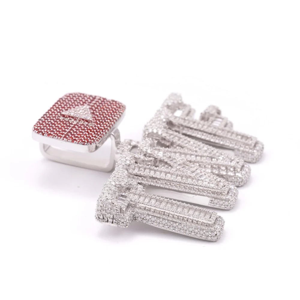 Custom Iced Out Youtube Logo Pendant - Image 3