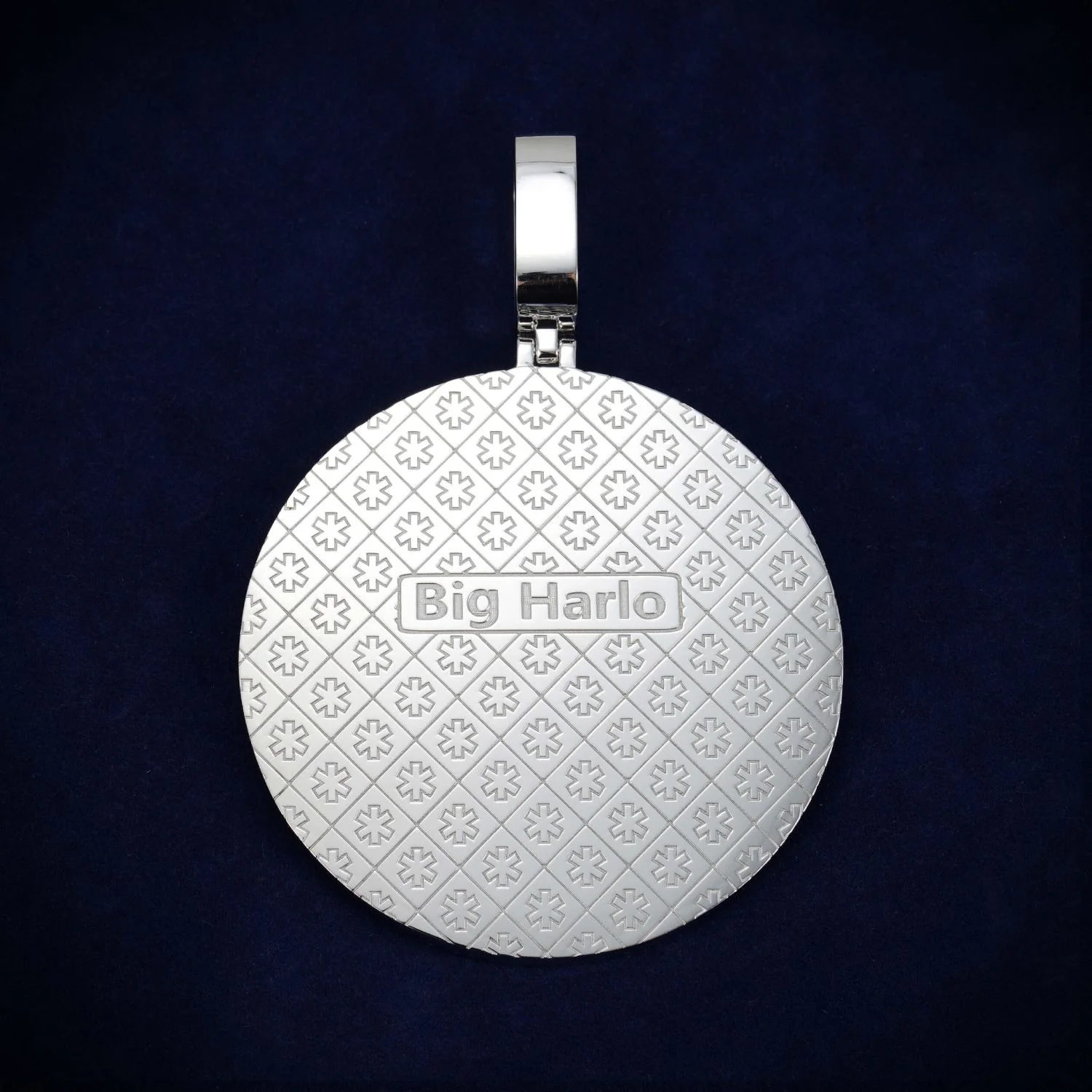 Custom Moissanite "BIG HARLO" Circle Pendant 14k Gold - Image 3