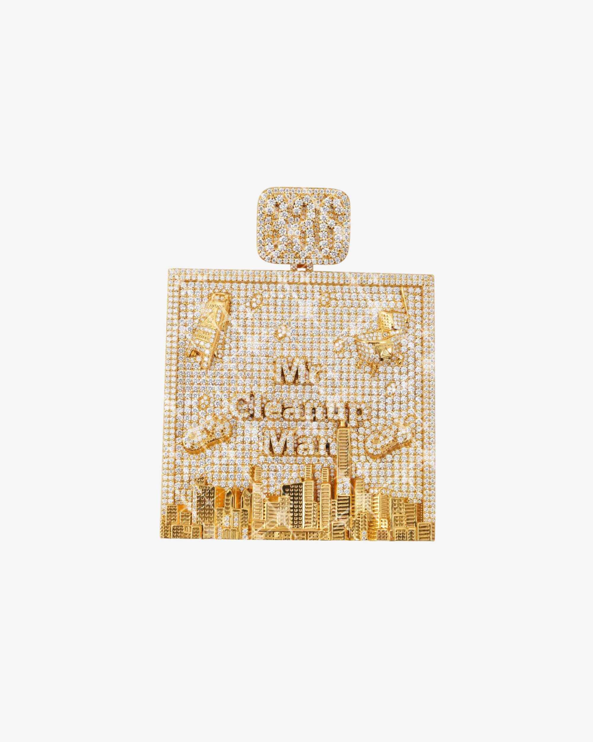 Custom Moissanite City Pendant 14K Gold