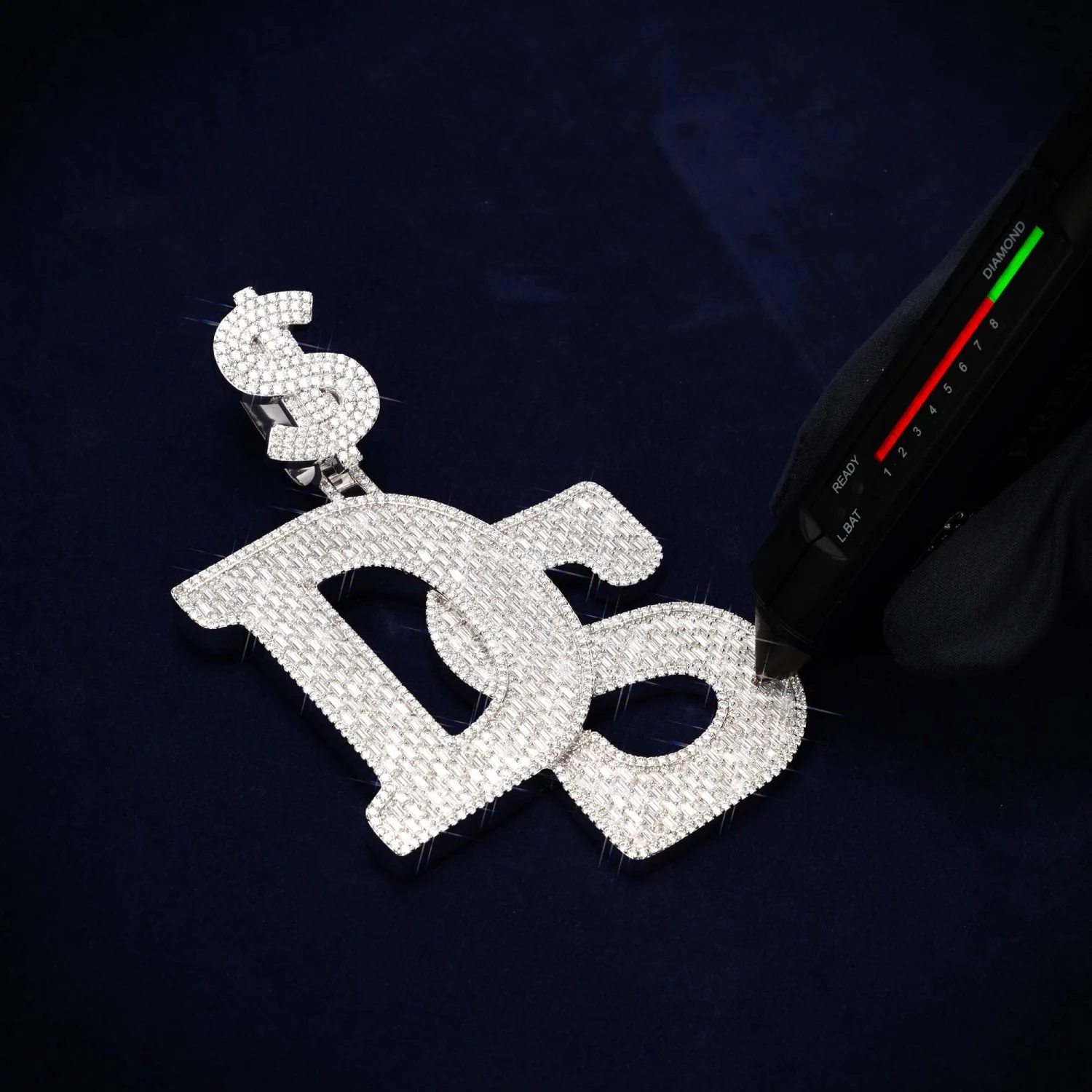 Custom Moissanite "Dollar DS" Pendant - Image 4