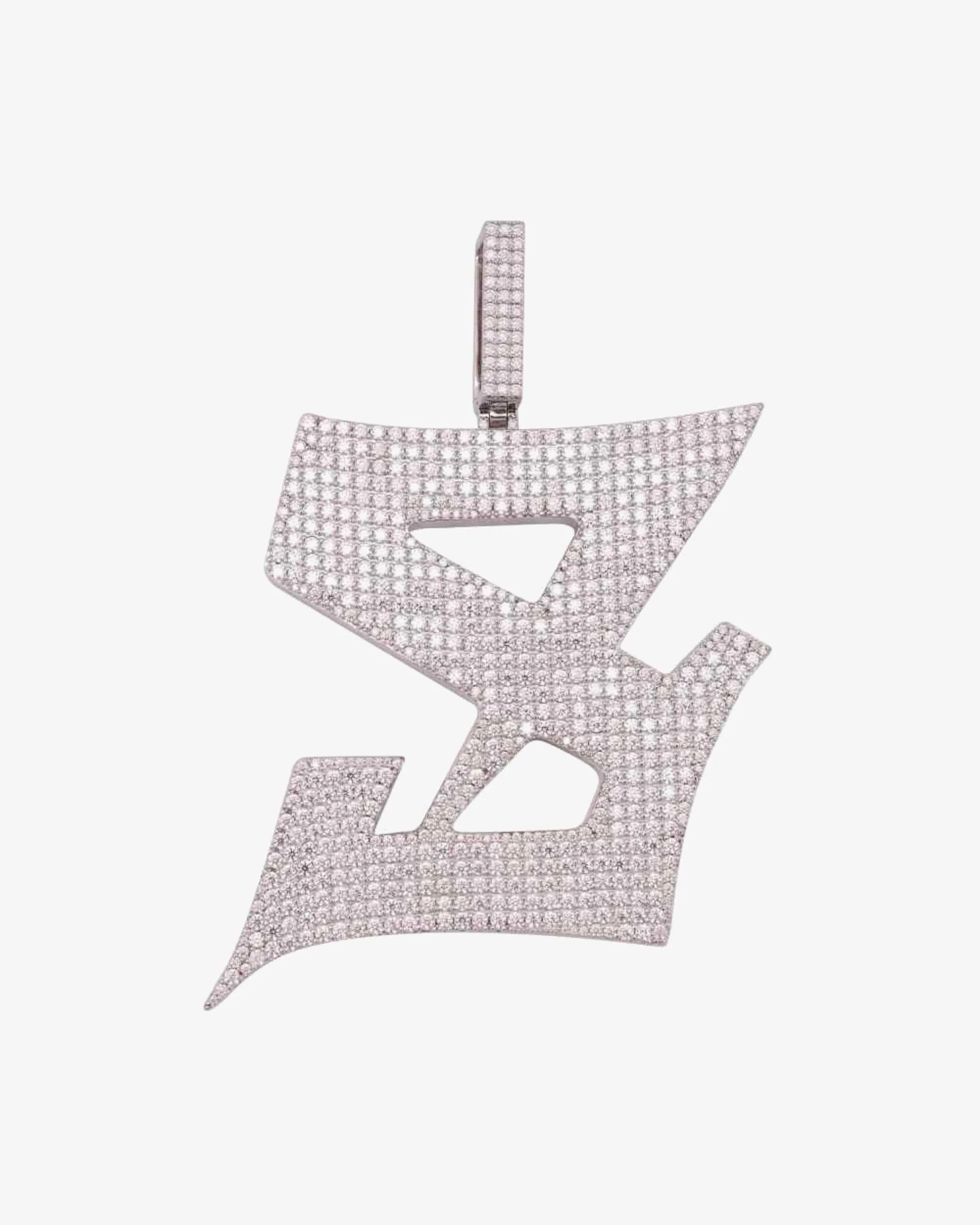 Custom Moissanite Letter "S" Pendant 14K Gold