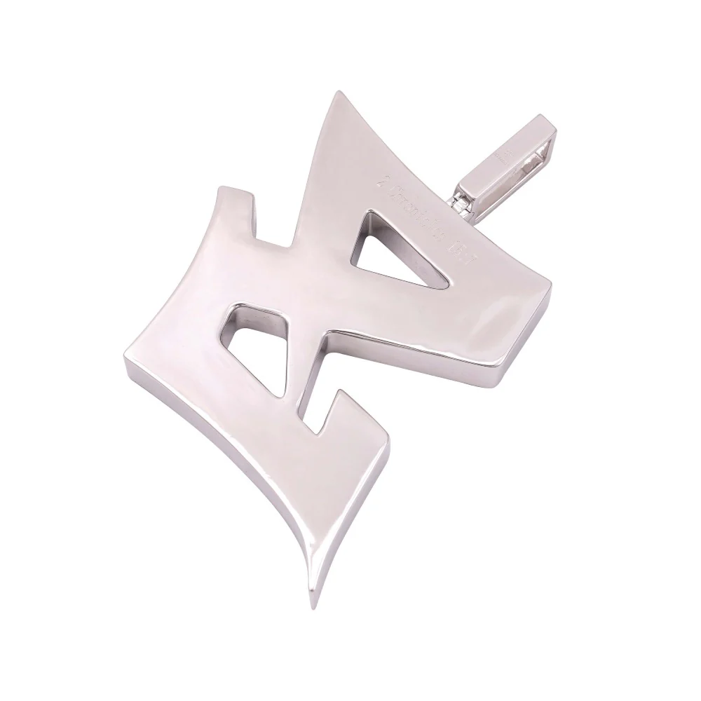 Custom Moissanite Letter "S" Pendant 14K Gold - Image 3