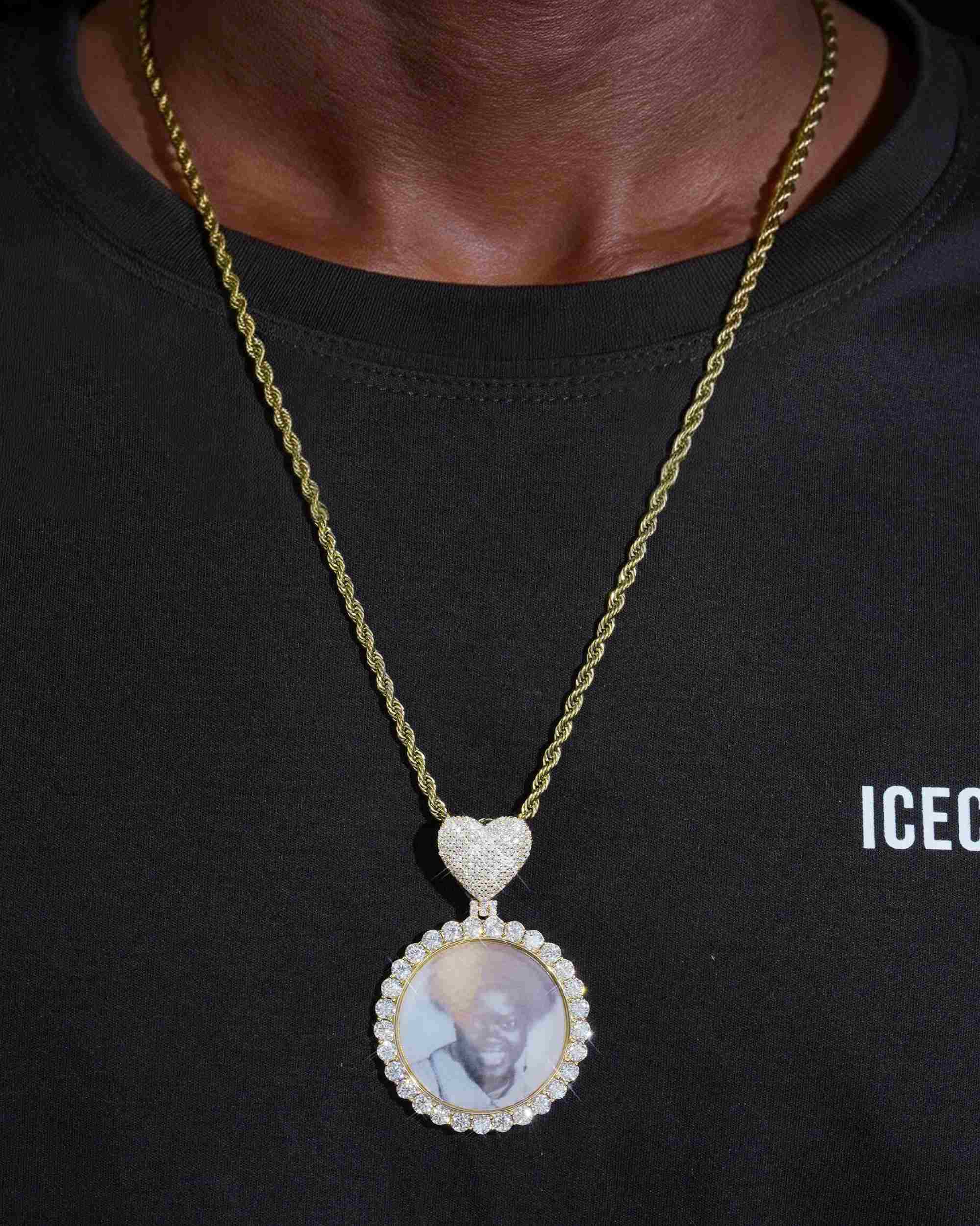 Custom Moissanite Photo Pendant 14K Gold - Image 6
