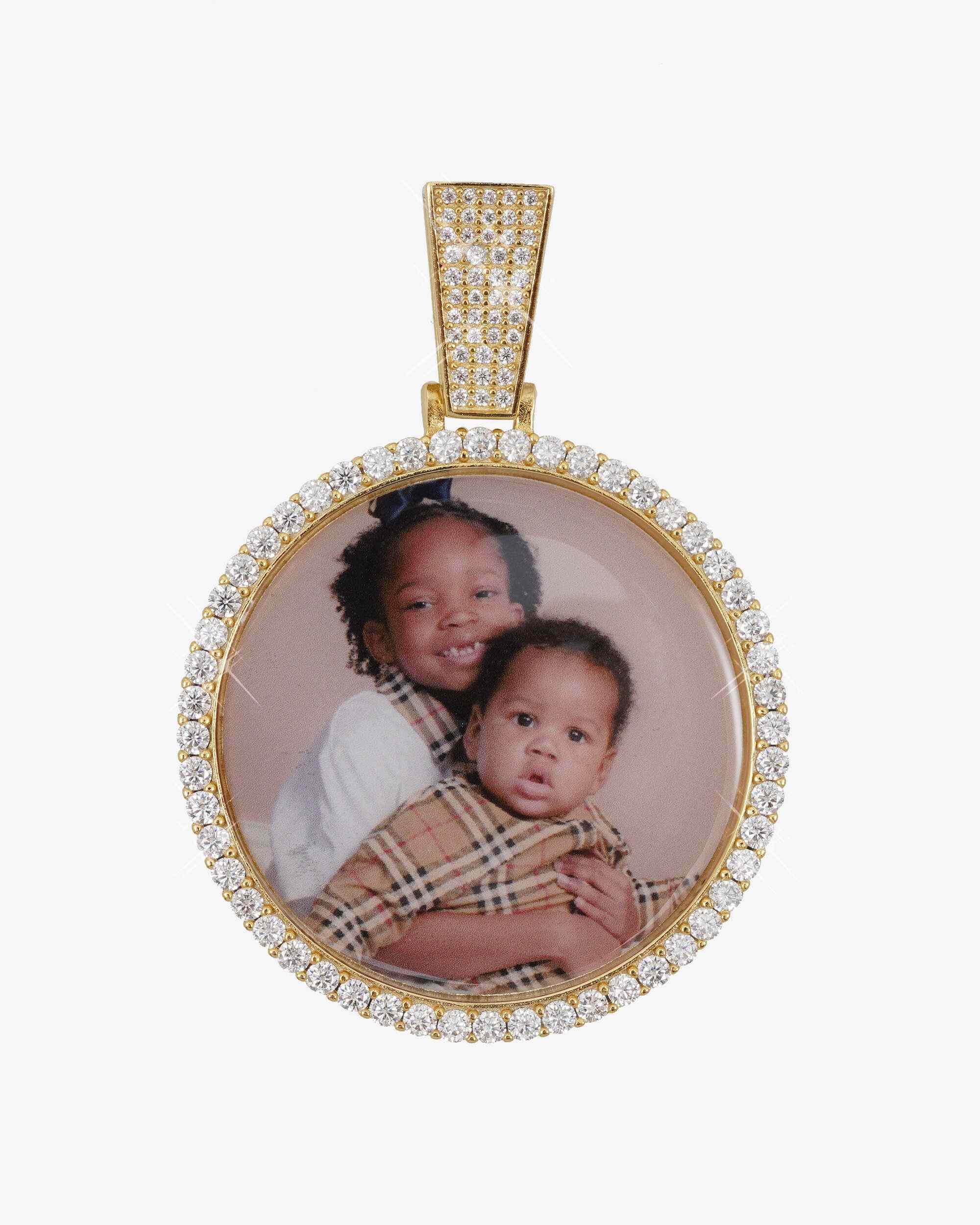 Custom Moissanite Picture Pendant 14K Gold - Image 5