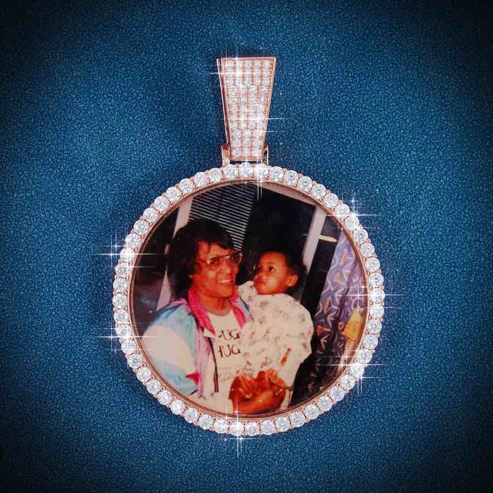 Custom Moissanite Picture Pendant 14K Gold - Image 9