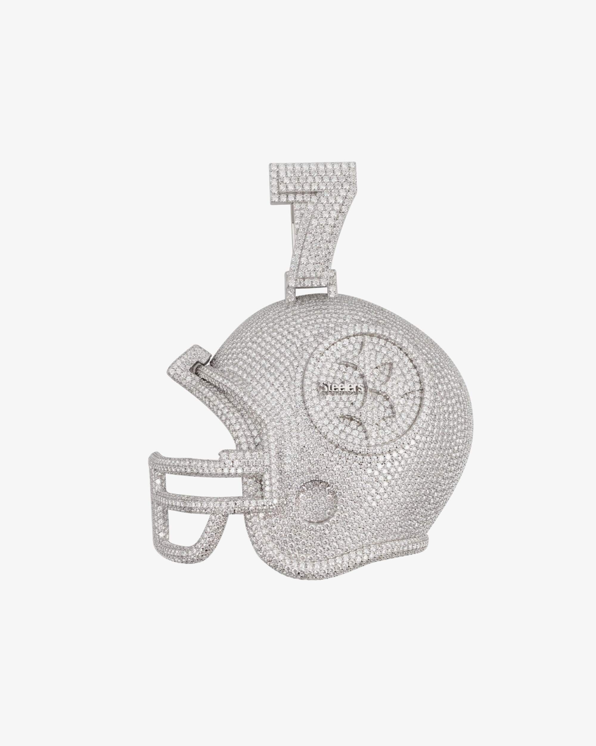 "Steelers Helmet" Custom Moissanite Logo Pendant 14K Gold