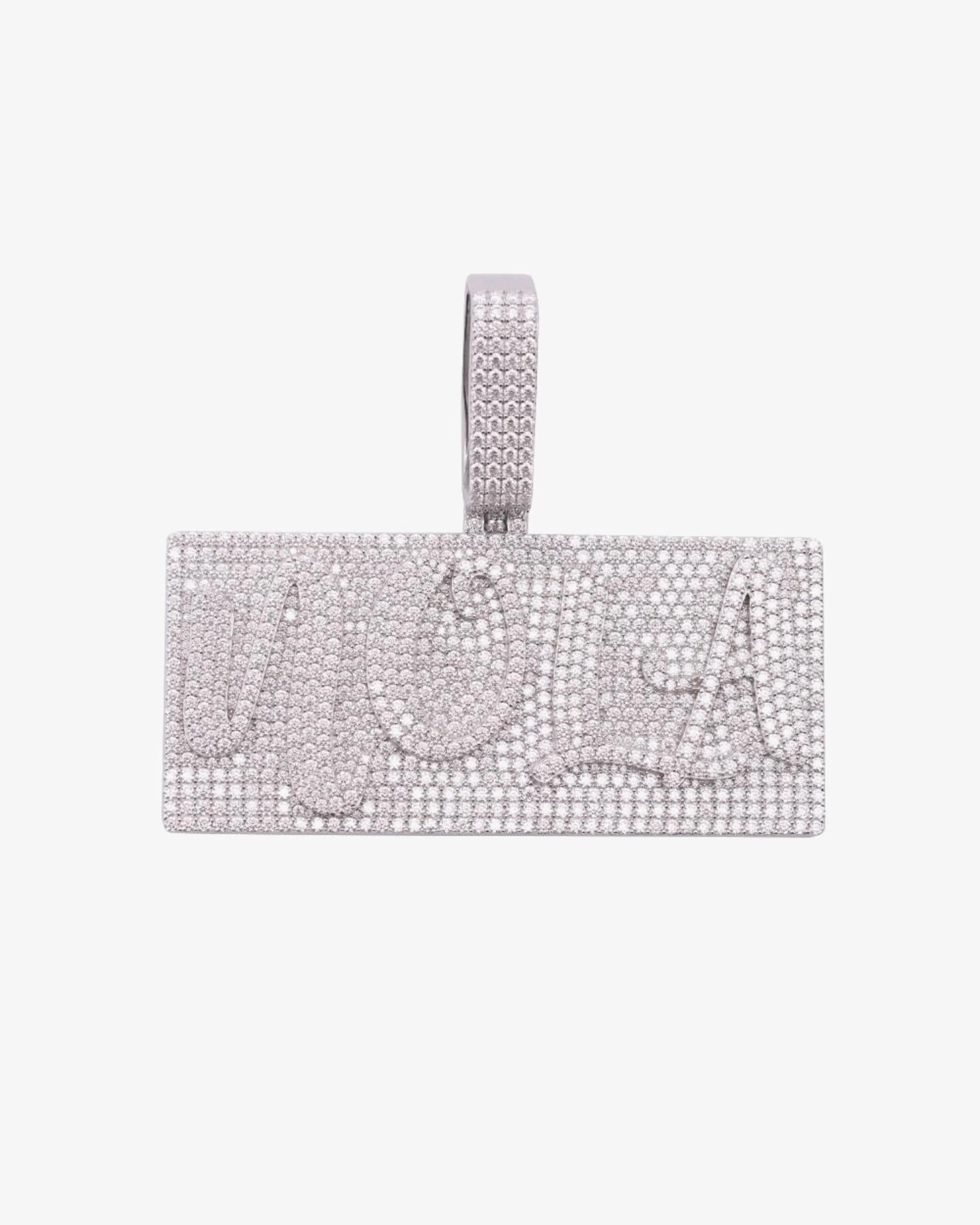 Customized Moissanite Rectangle Pendant