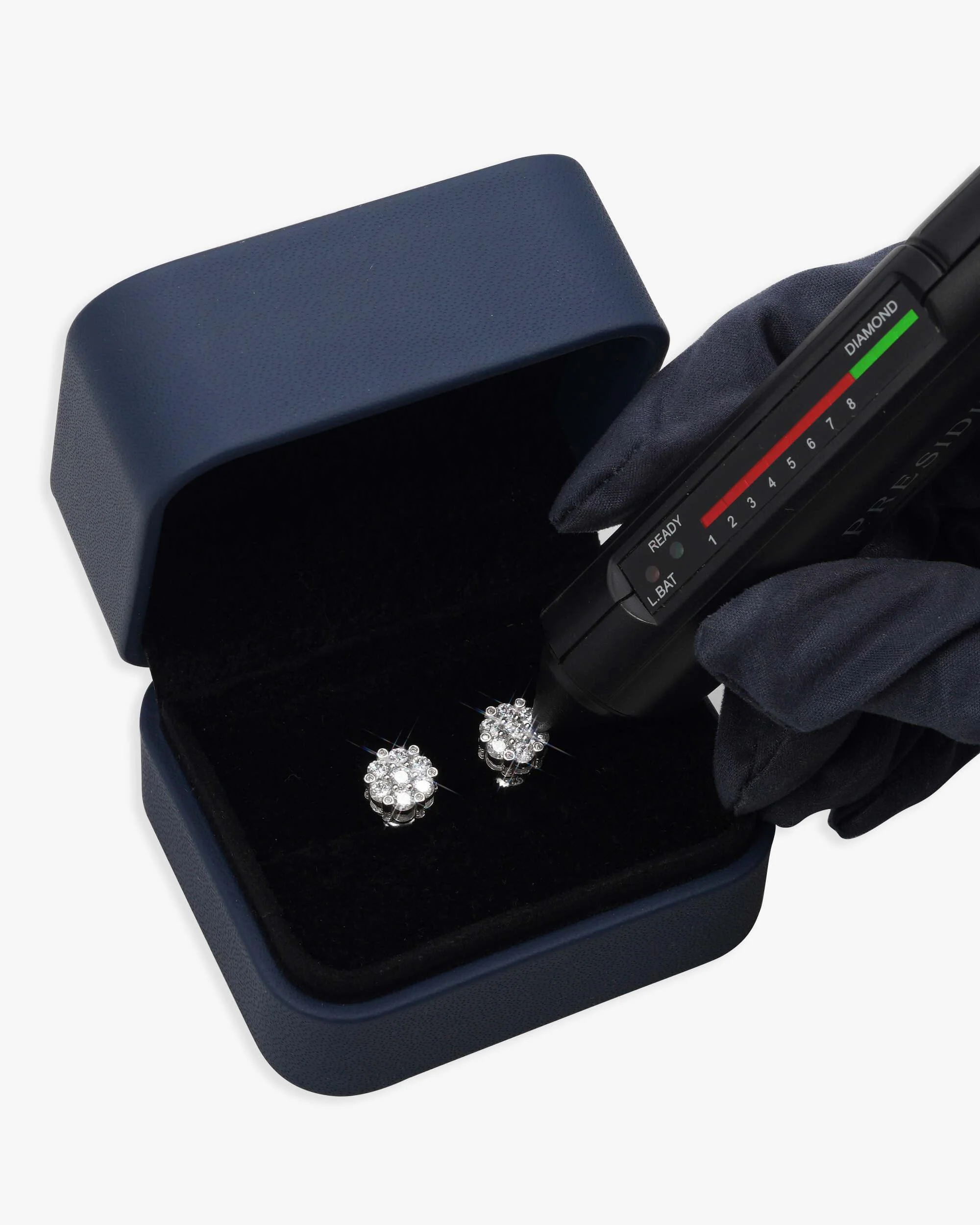 10MM Diamond Flower Cluster Stud Earrings 14K Gold - Image 5