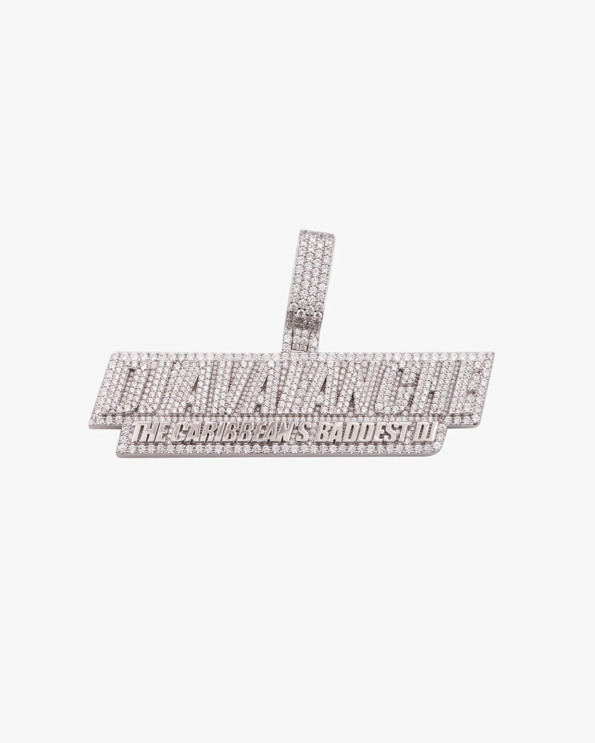 "DJ AVAIANCHE" Custom Moissanite Name Pendant 14K Gold