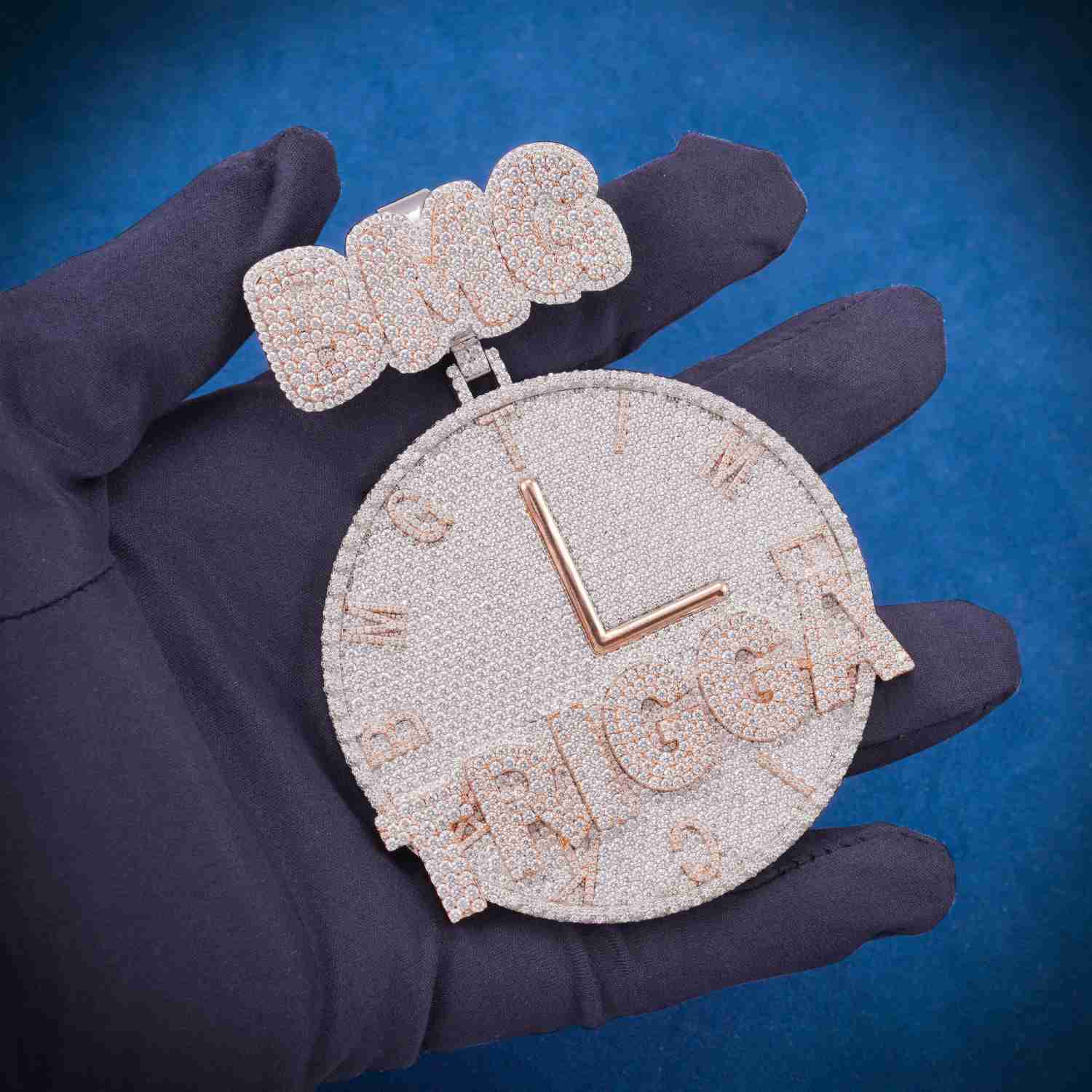 "DMG" Custom Moissanite Pendant 14K Gold - Image 4