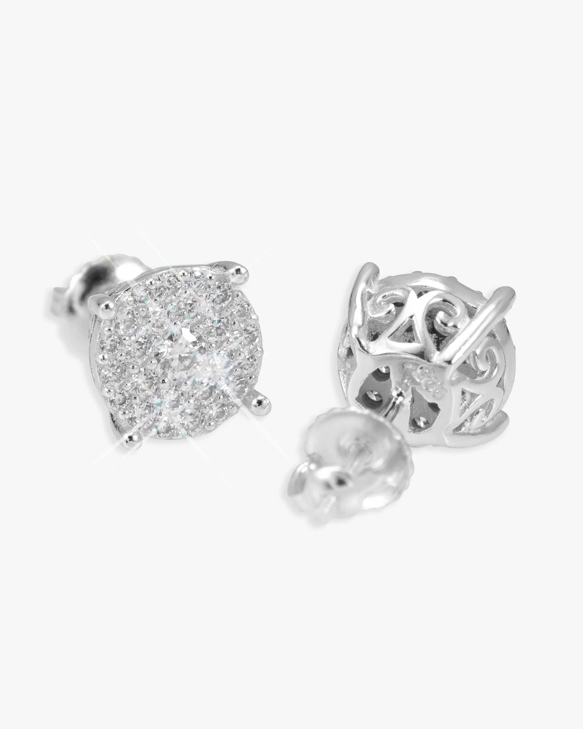 Double Halo Prong Moissanite Earrings 14K Gold