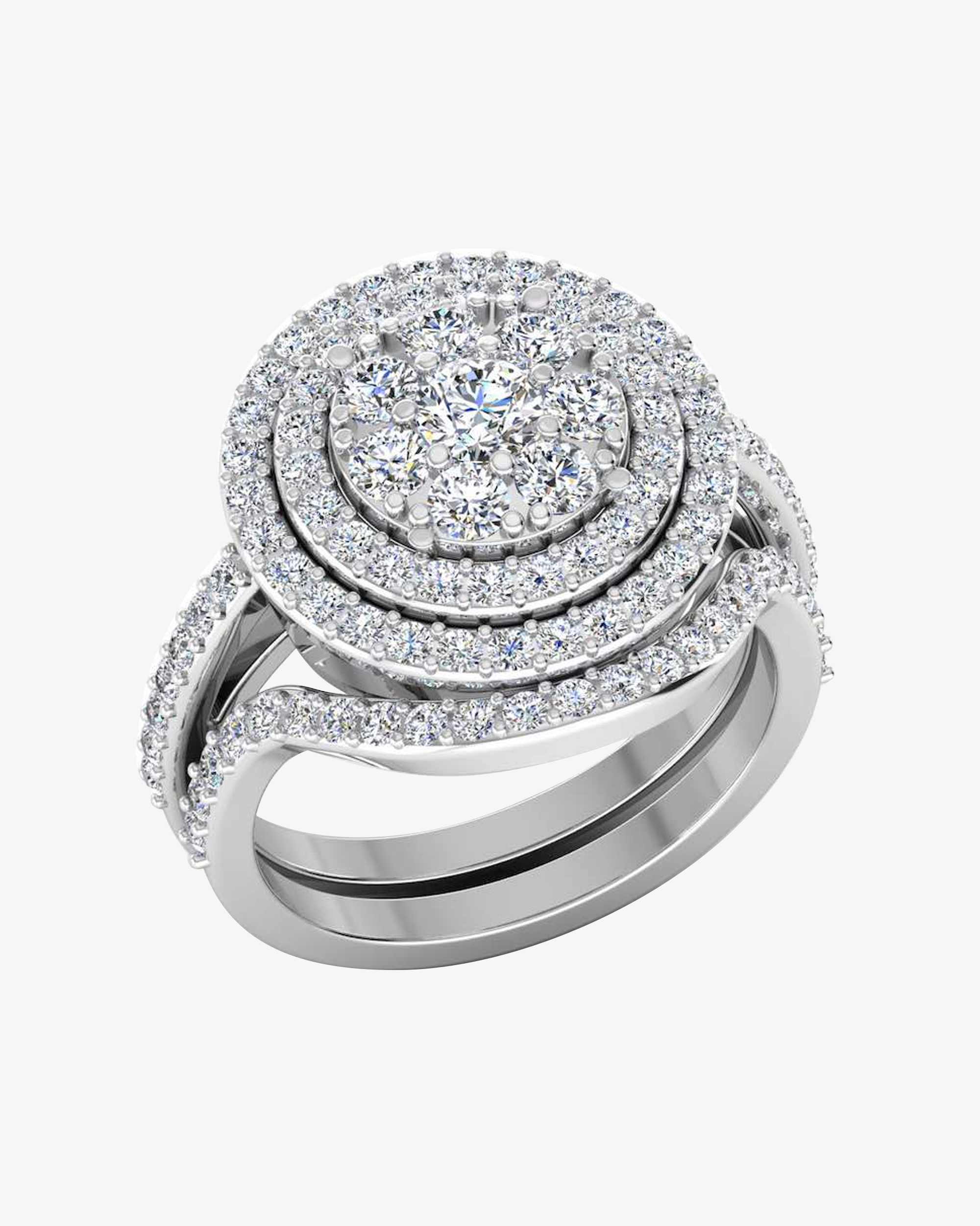 Dual Split Shank Moissanite Dome Engagement Ring