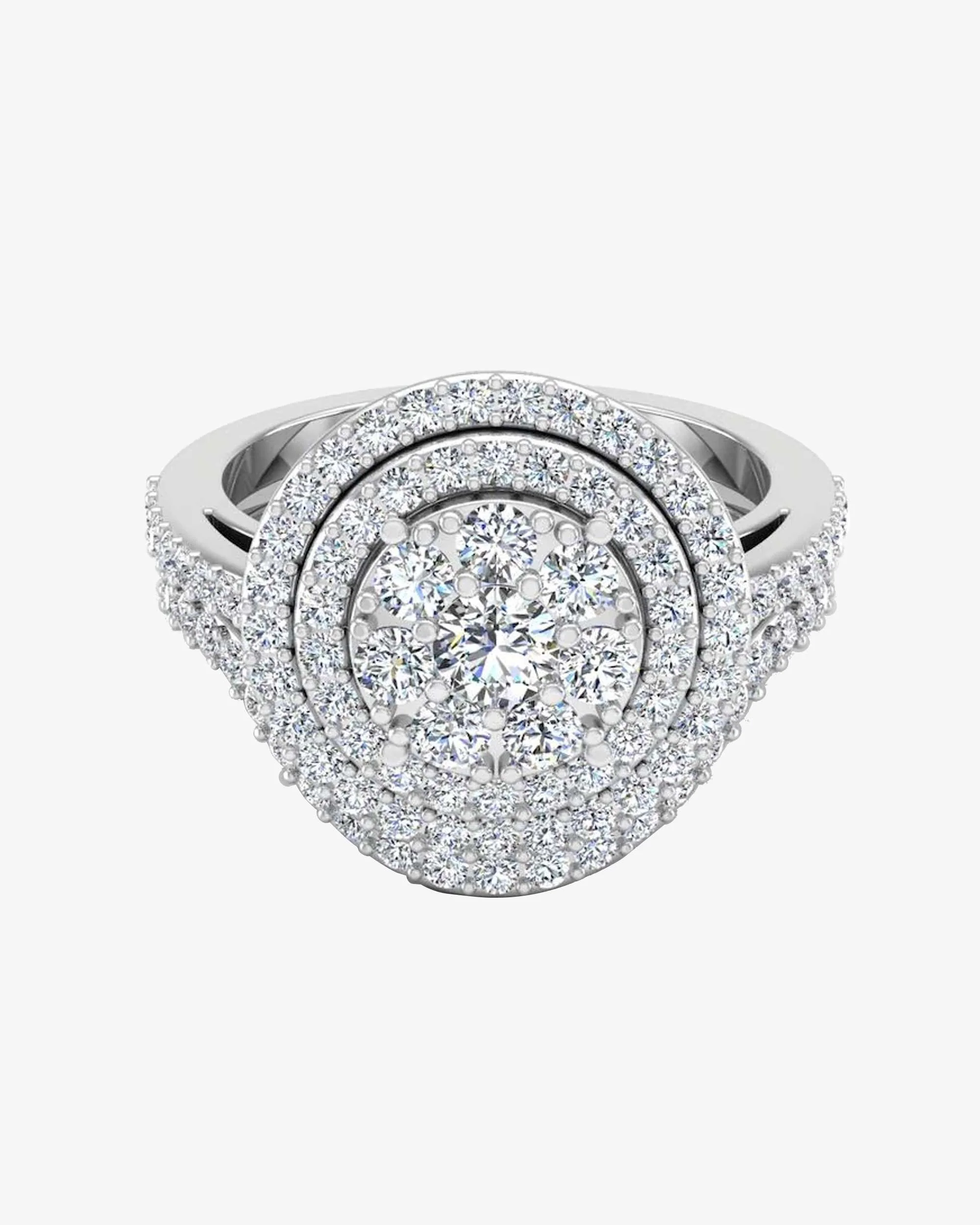Dual Split Shank Moissanite Dome Engagement Ring - Image 2