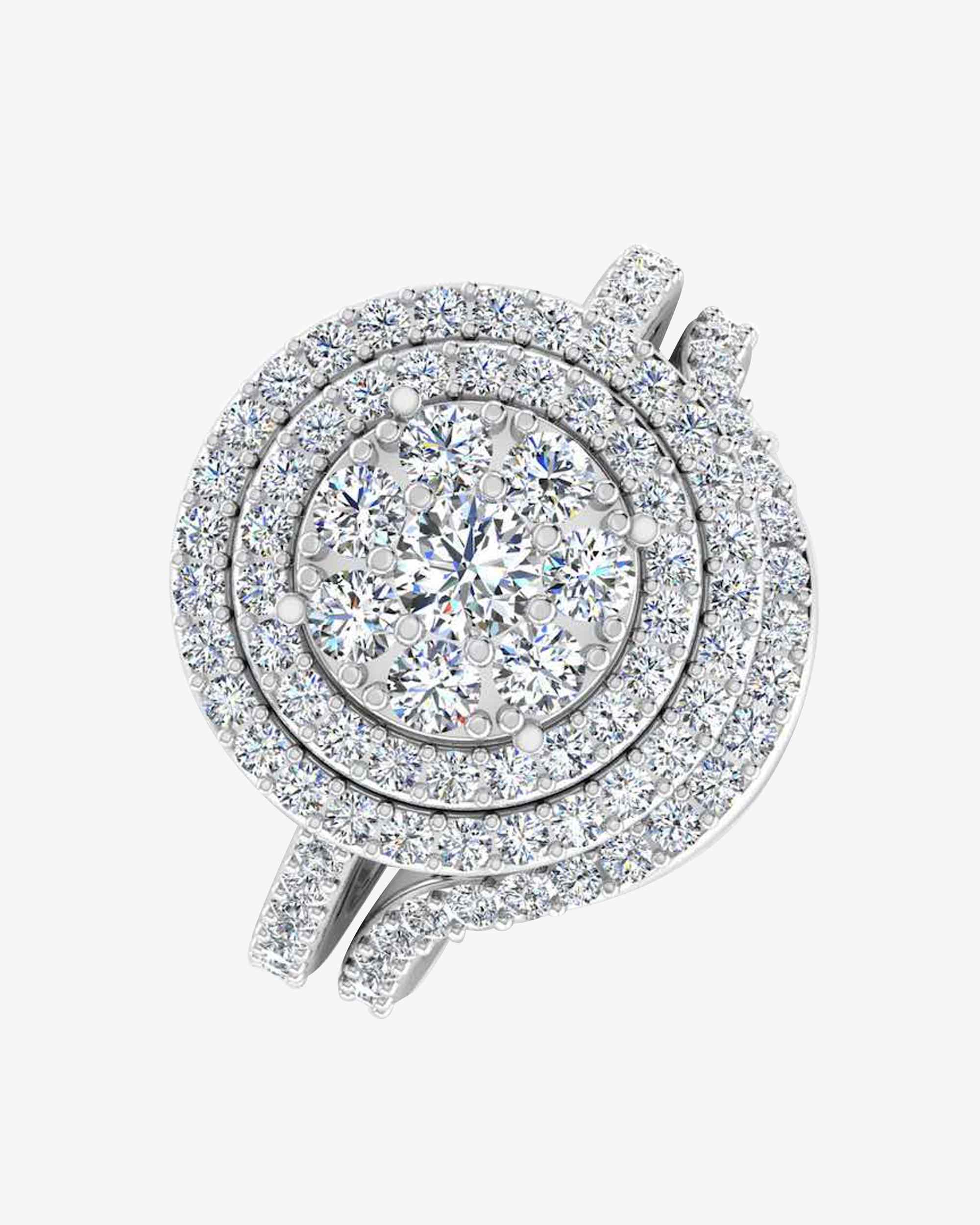 Dual Split Shank Moissanite Dome Engagement Ring - Image 4