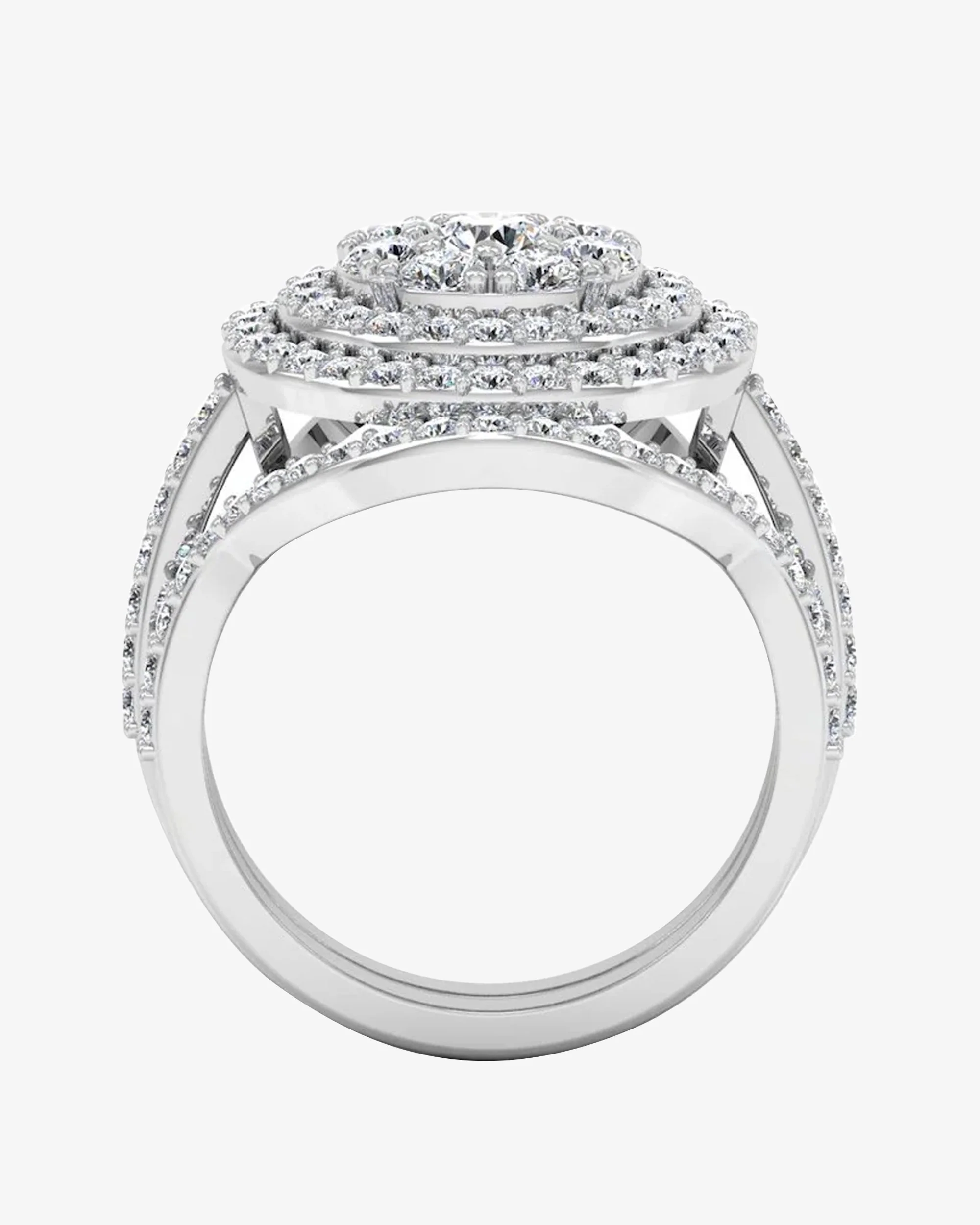 Dual Split Shank Moissanite Dome Engagement Ring - Image 6