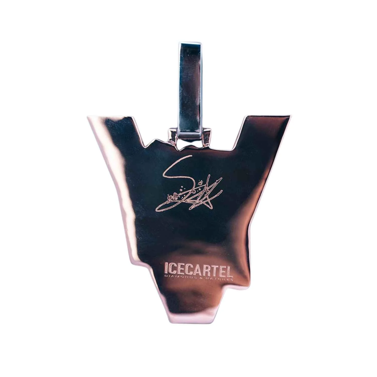 "DW" Custom Moissanite Pendant 14K White Gold - Image 2