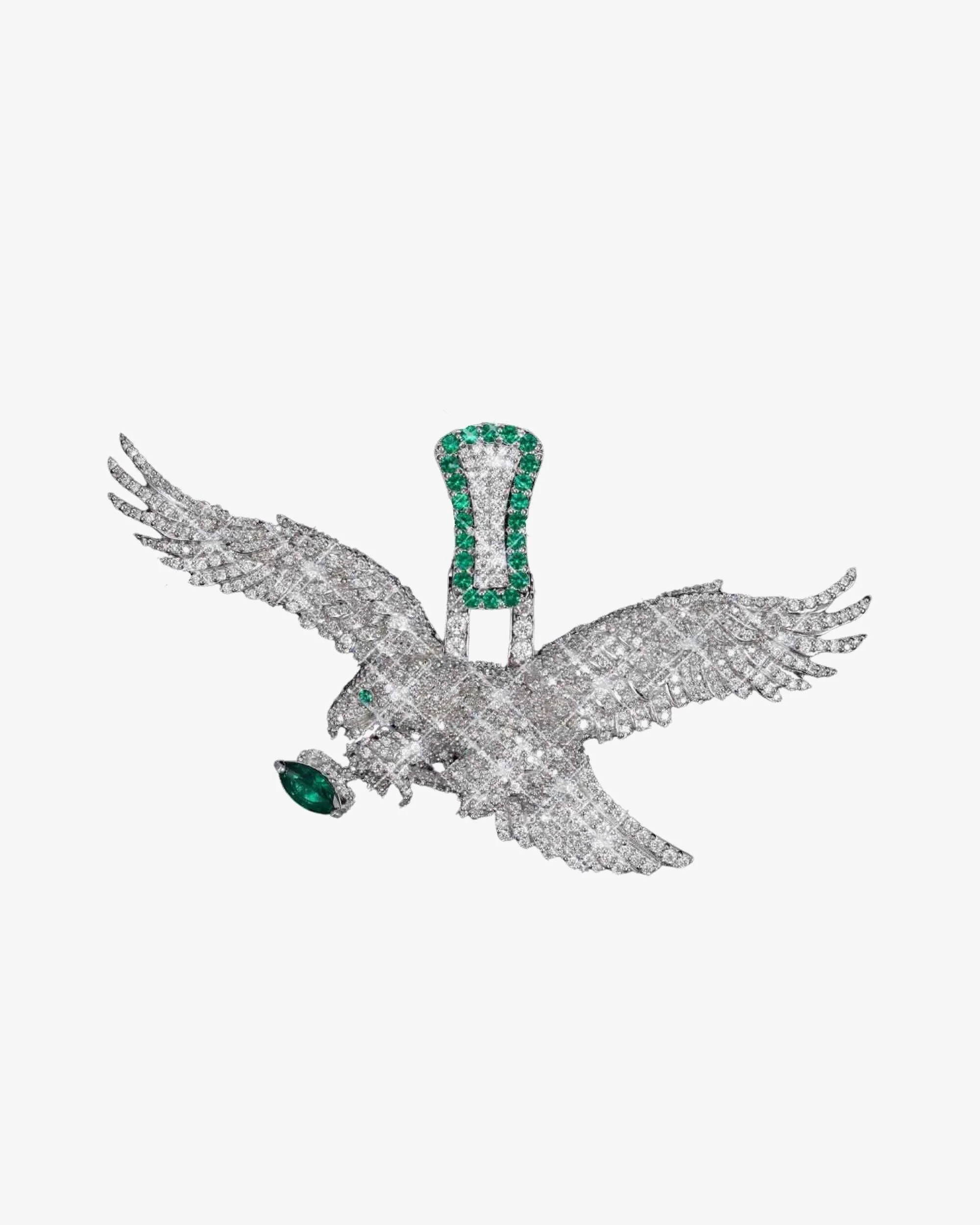 "EAGLE" Custom Moissanite Pendant 14K Gold
