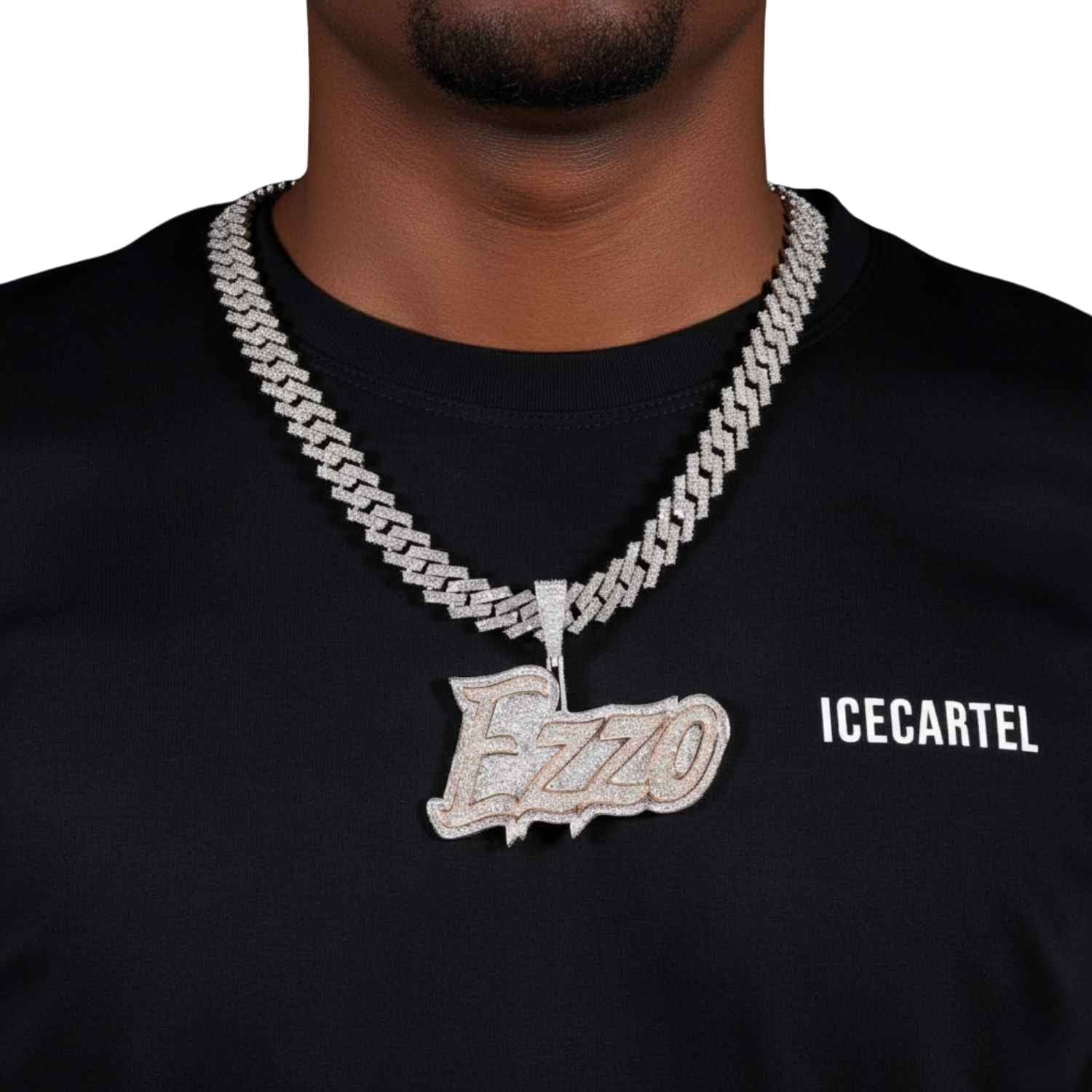 "EZZO" Custom Moissanite Pendant 14K Gold - Image 2
