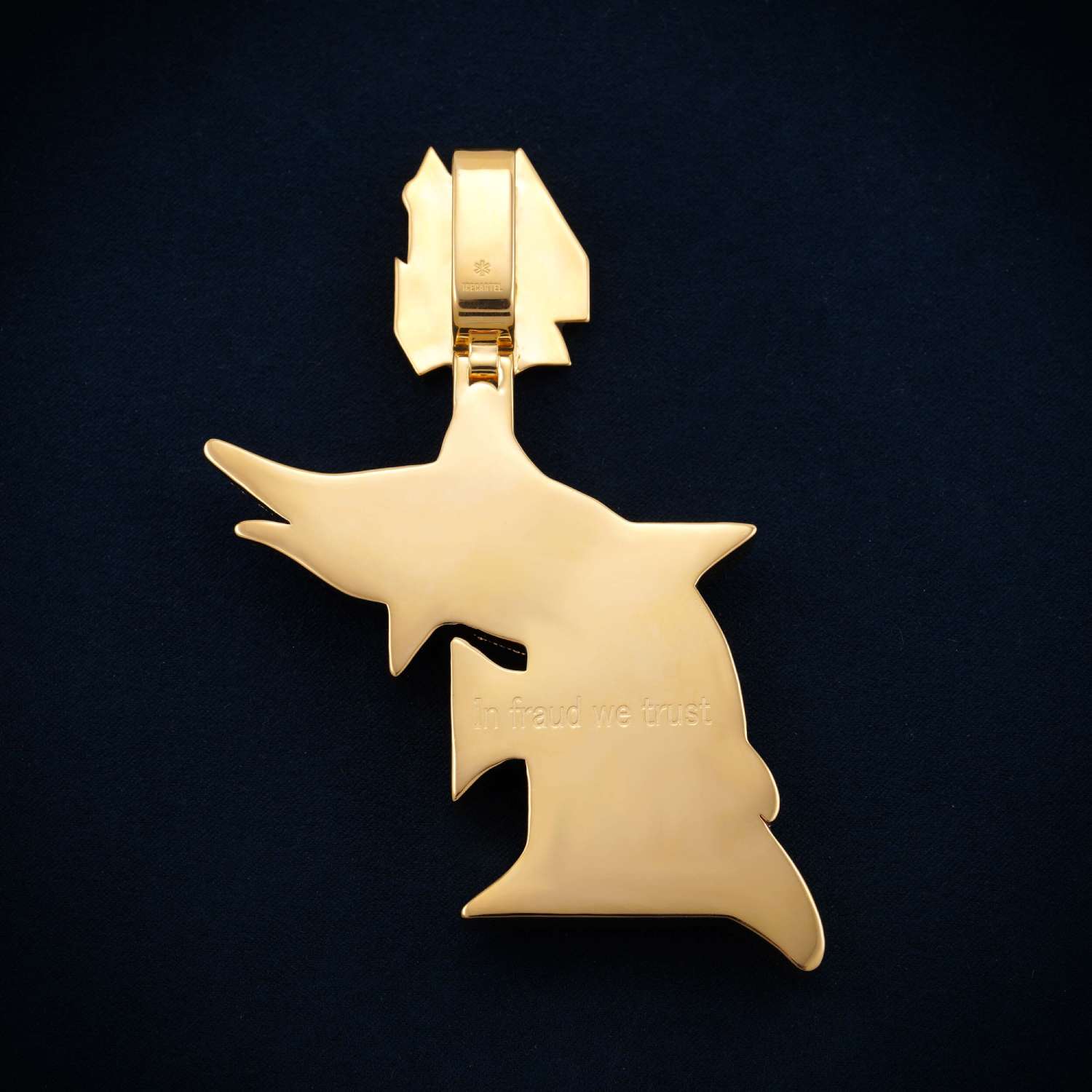 "F" Custom Moissanite Pendant 14K Gold - Image 3