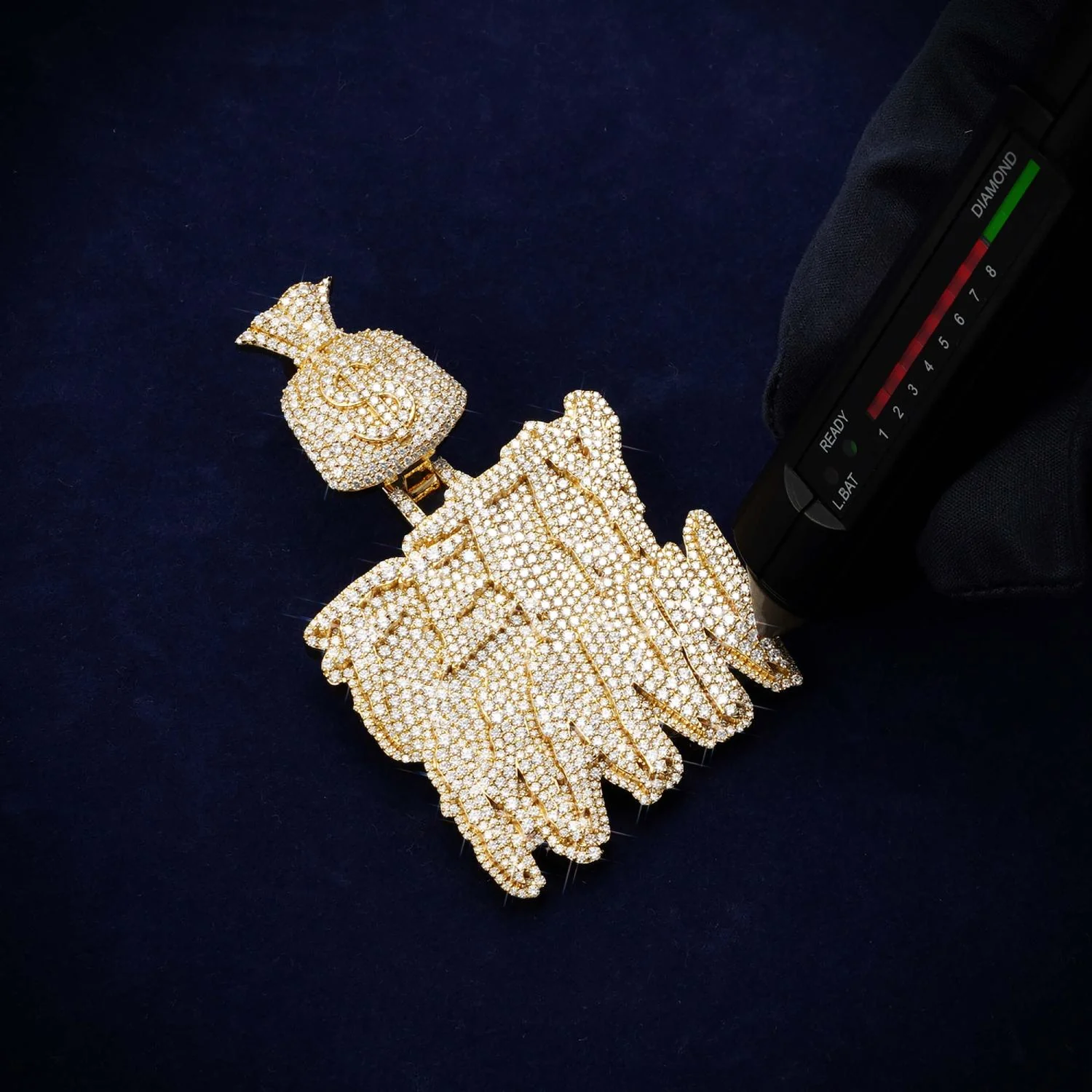 "FETTY MANN" Custom Name Moissanite Pendant 14K Gold - Image 4