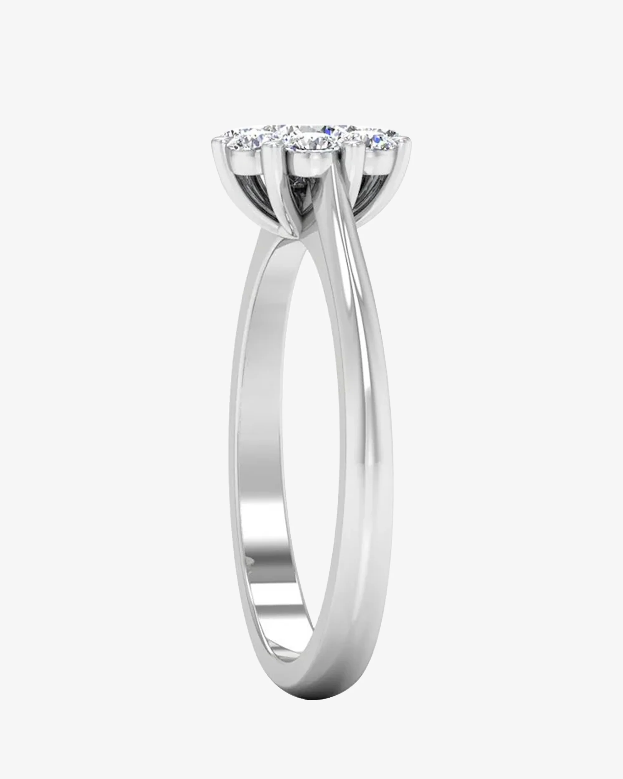 Flower Cluster Moissanite Engagement Ring - Image 5
