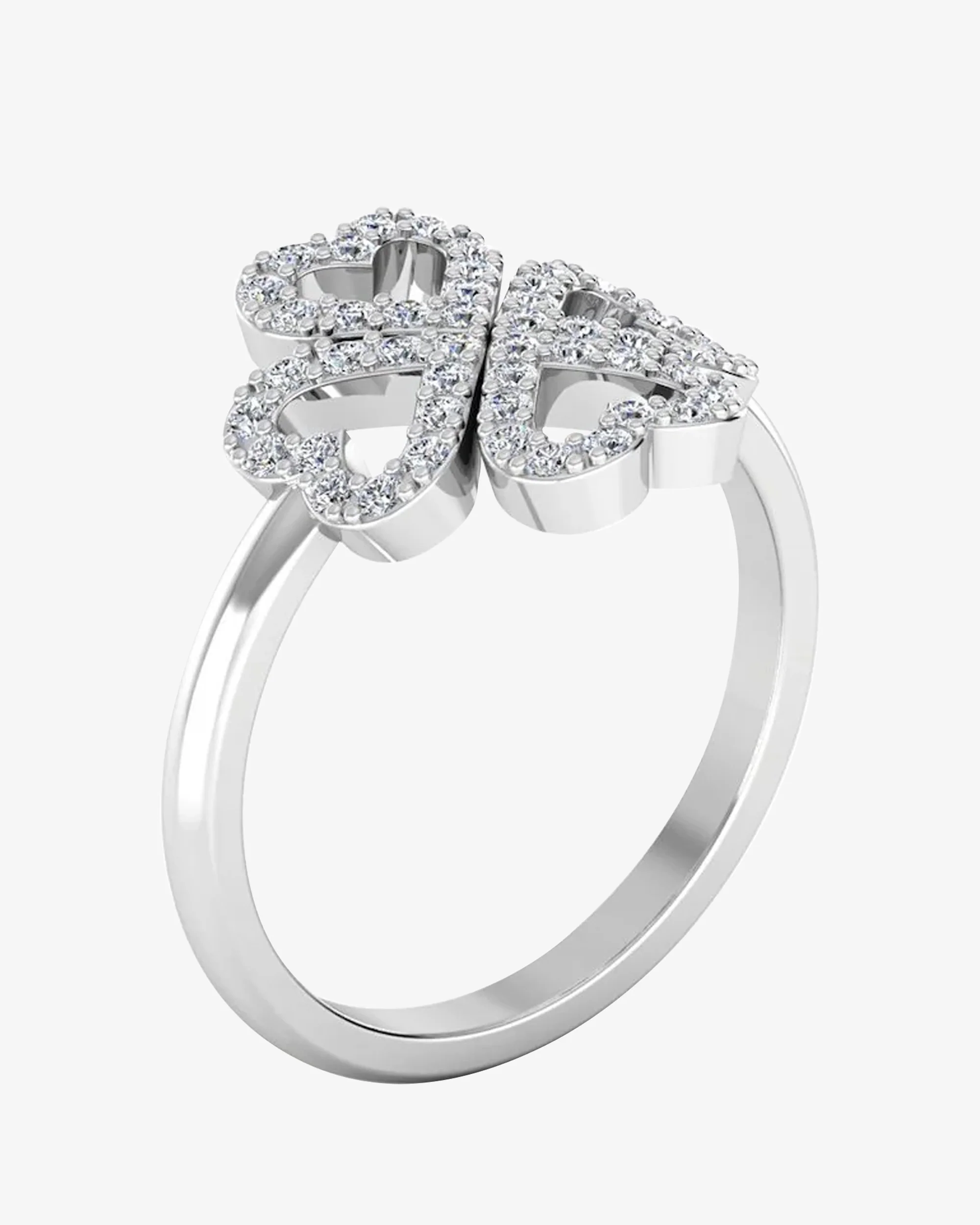 Four Leaf Clover Moissanite Engagement Ring - Image 3