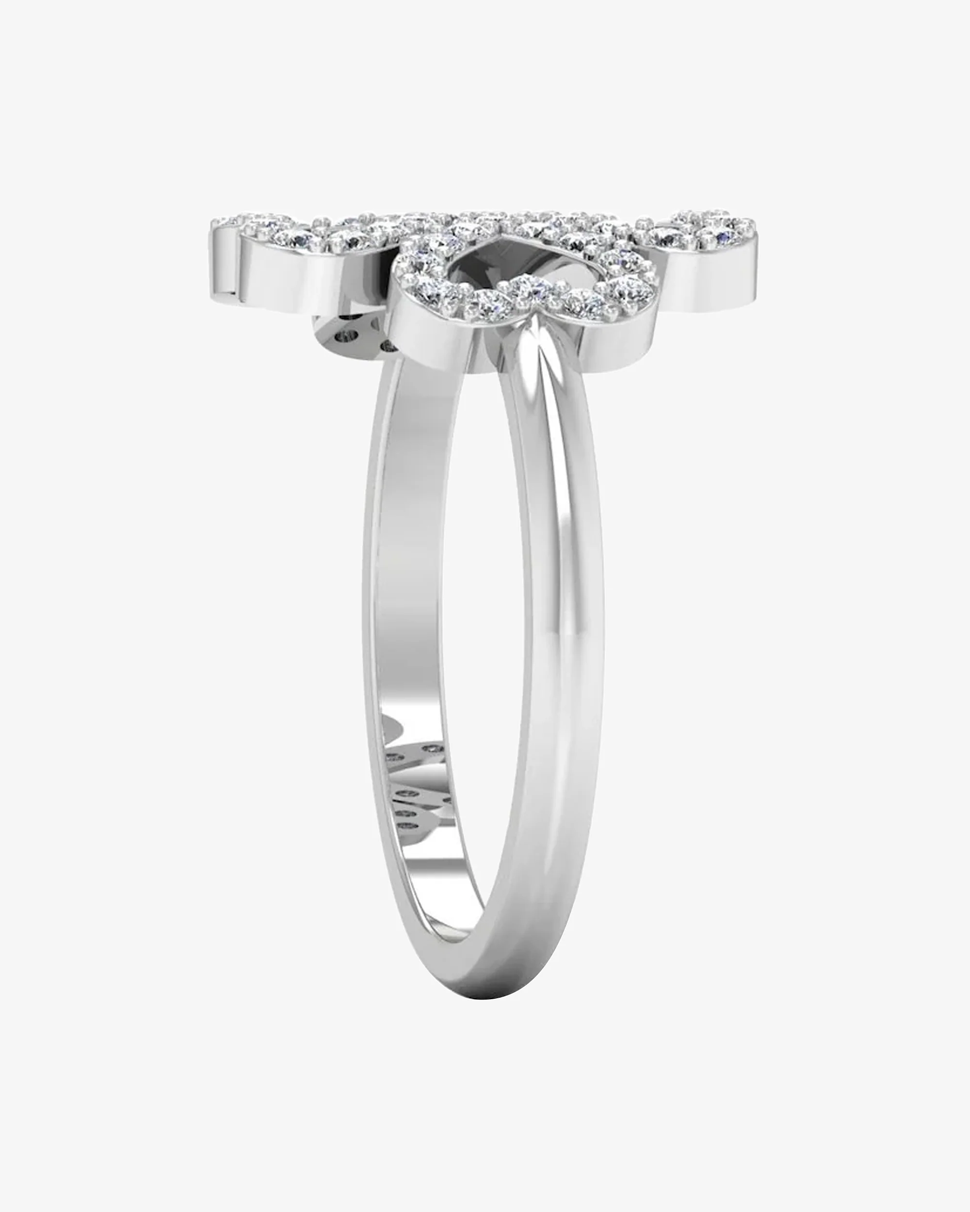 Four Leaf Clover Moissanite Engagement Ring - Image 4