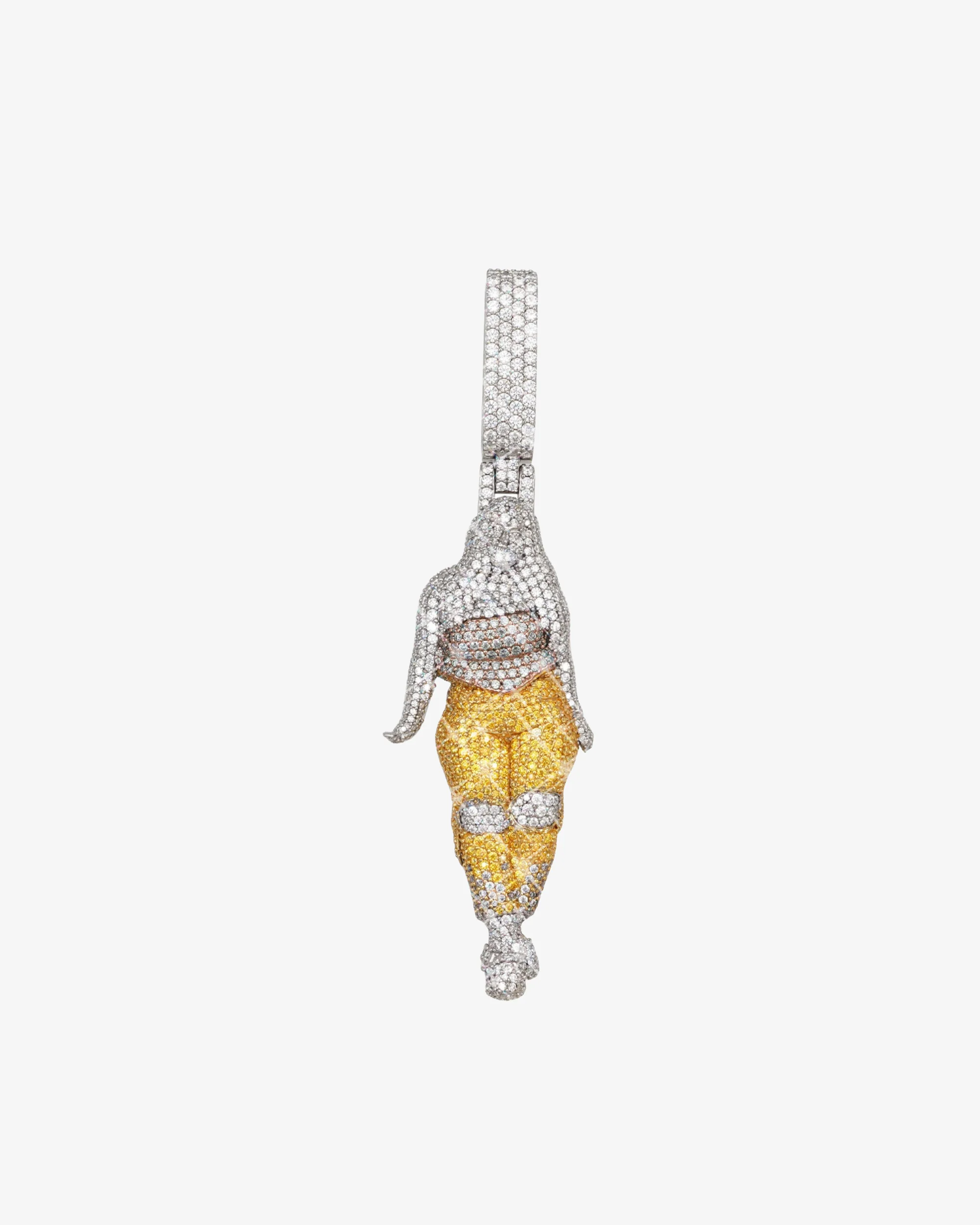 "GODDESS" Custom Moissanite Logo Pendant 14K Gold