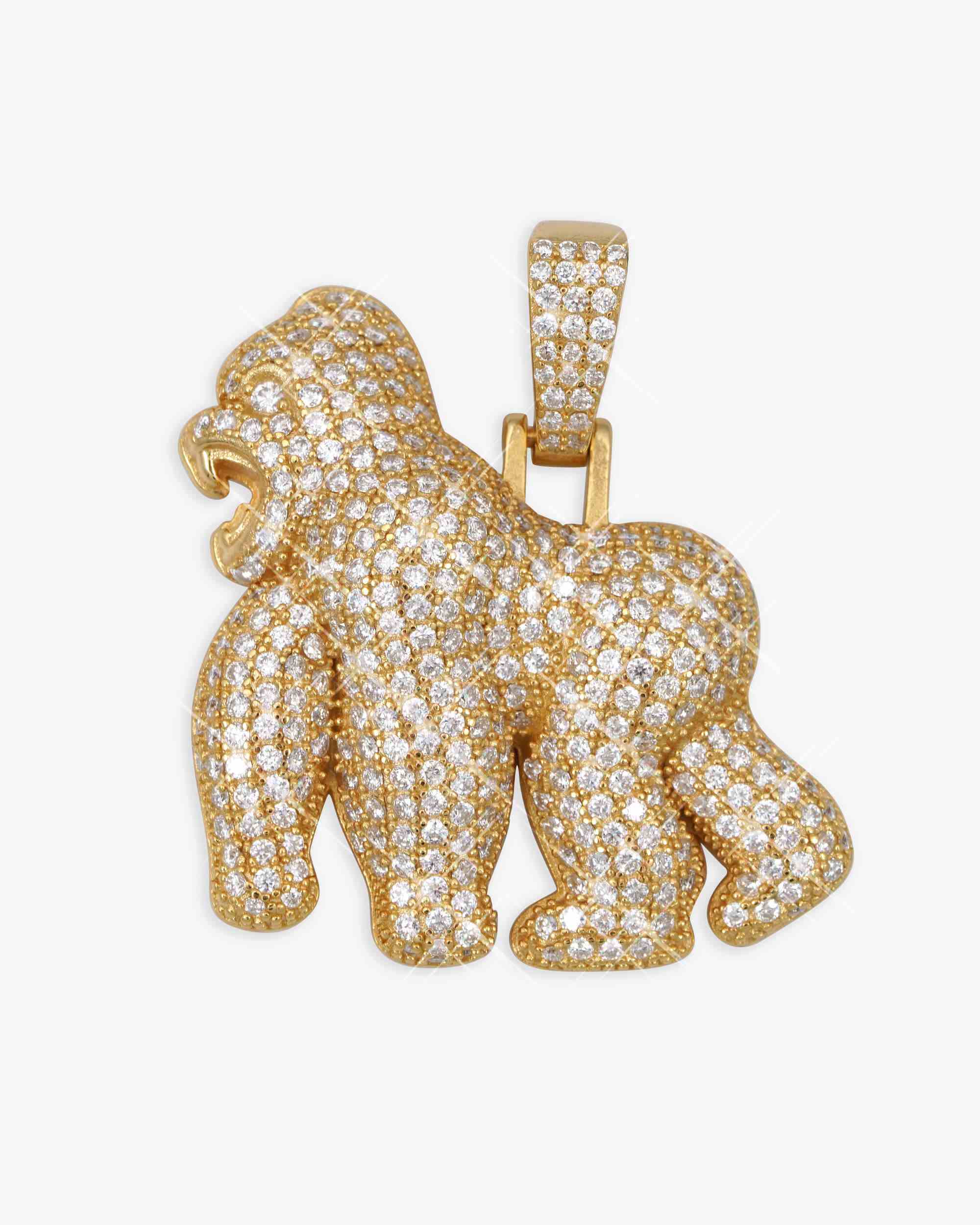 Moissanite Gorilla Pendant 14K Gold - Image 10