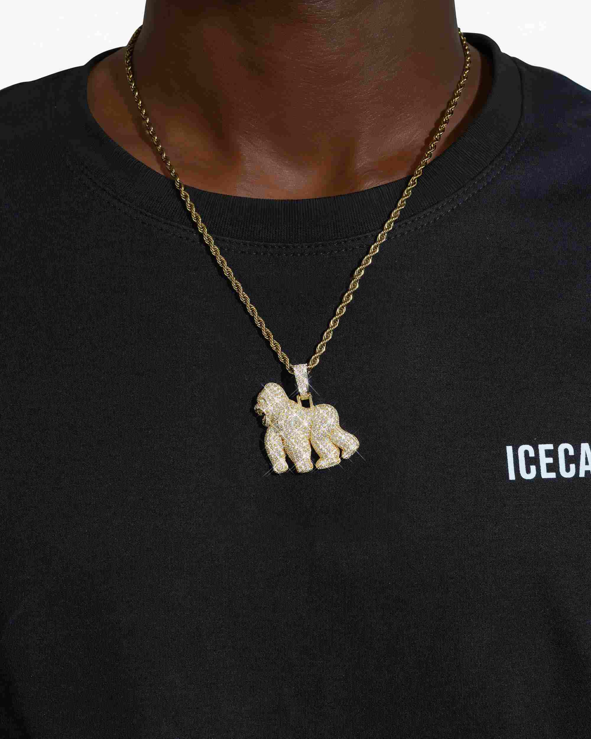 Moissanite Gorilla Pendant 14K Gold - Image 11