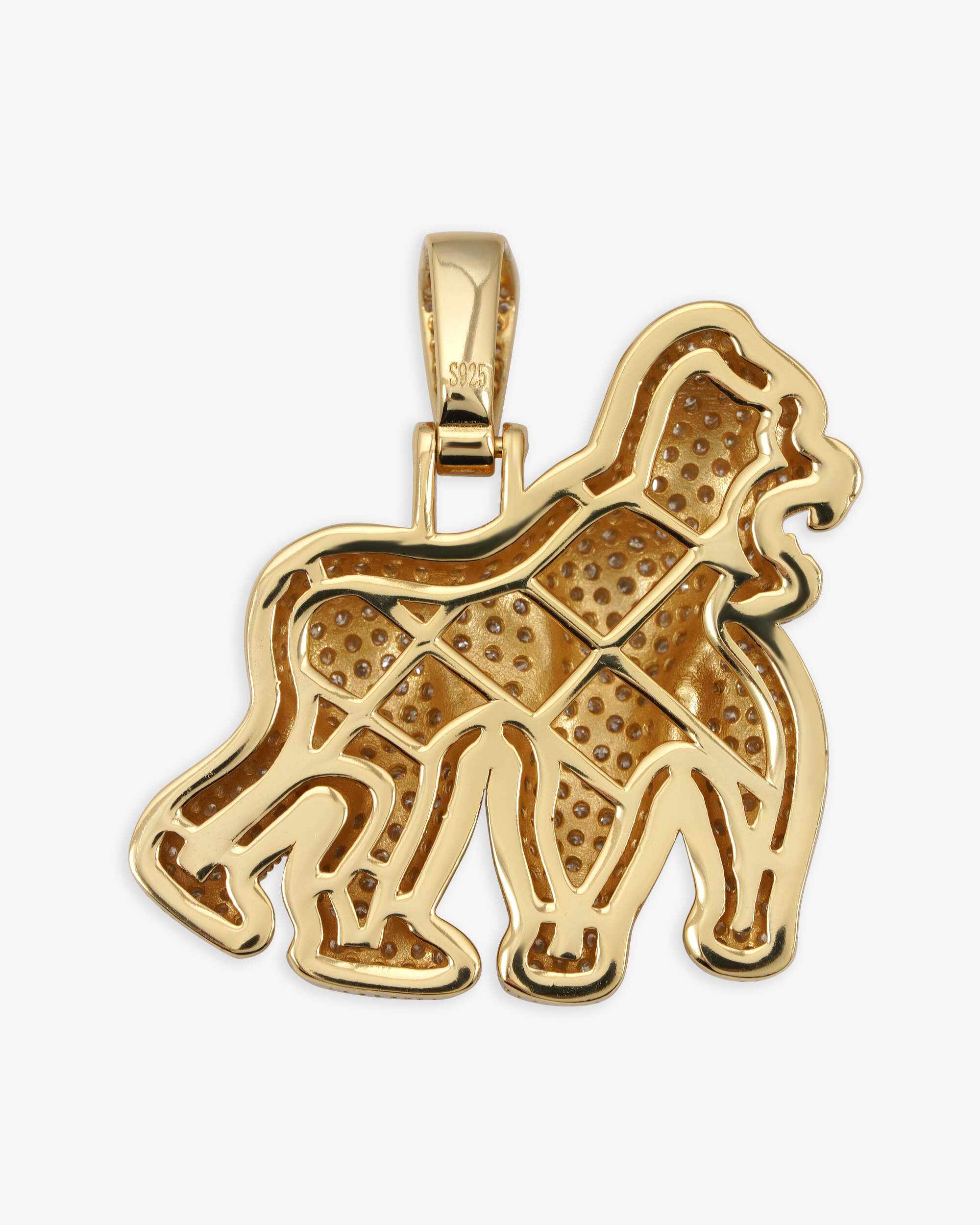 Moissanite Gorilla Pendant 14K Gold - Image 12